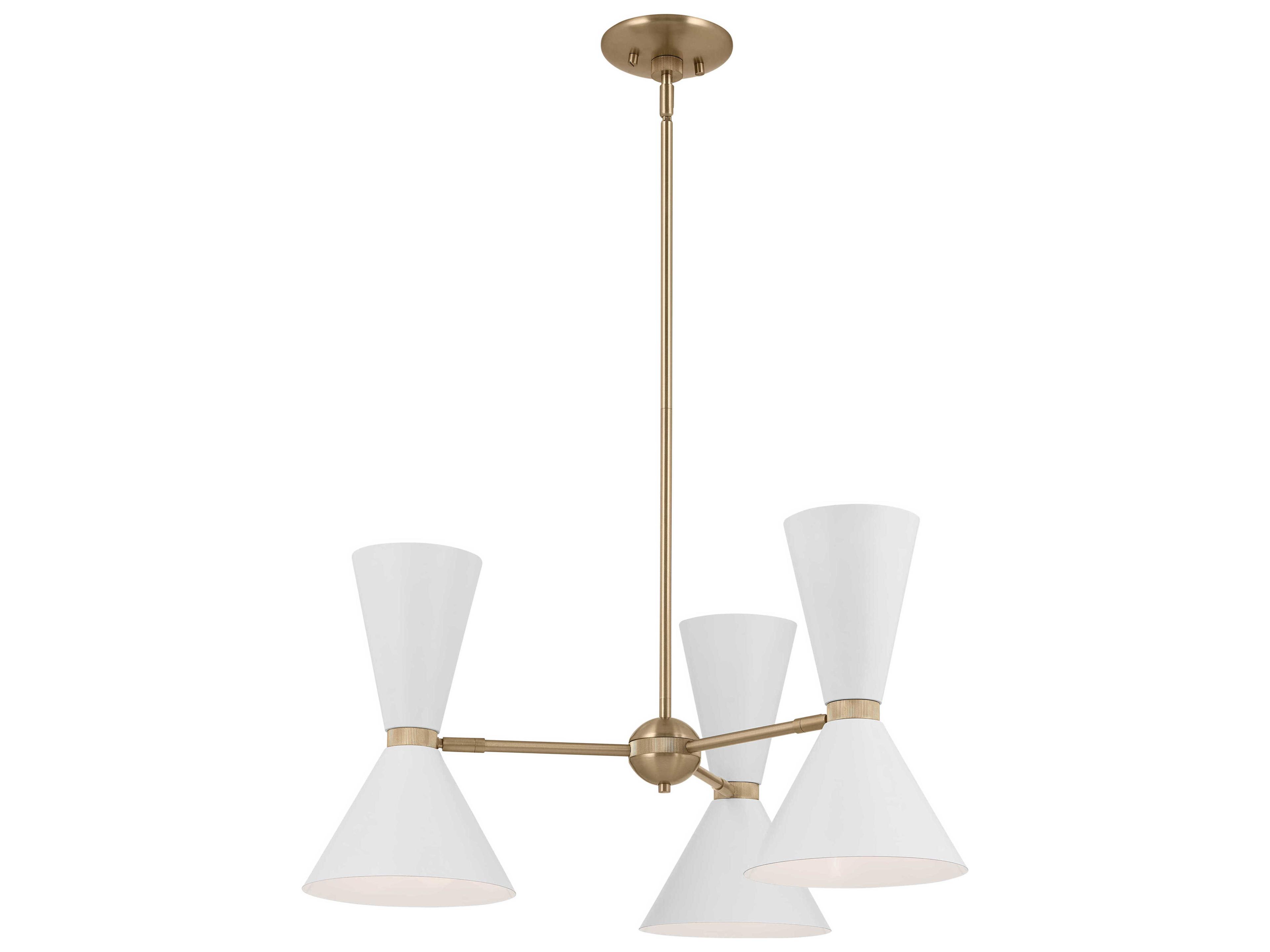 Kichler Phix 6-Light Champagne Bronze White Geometric Chandelier