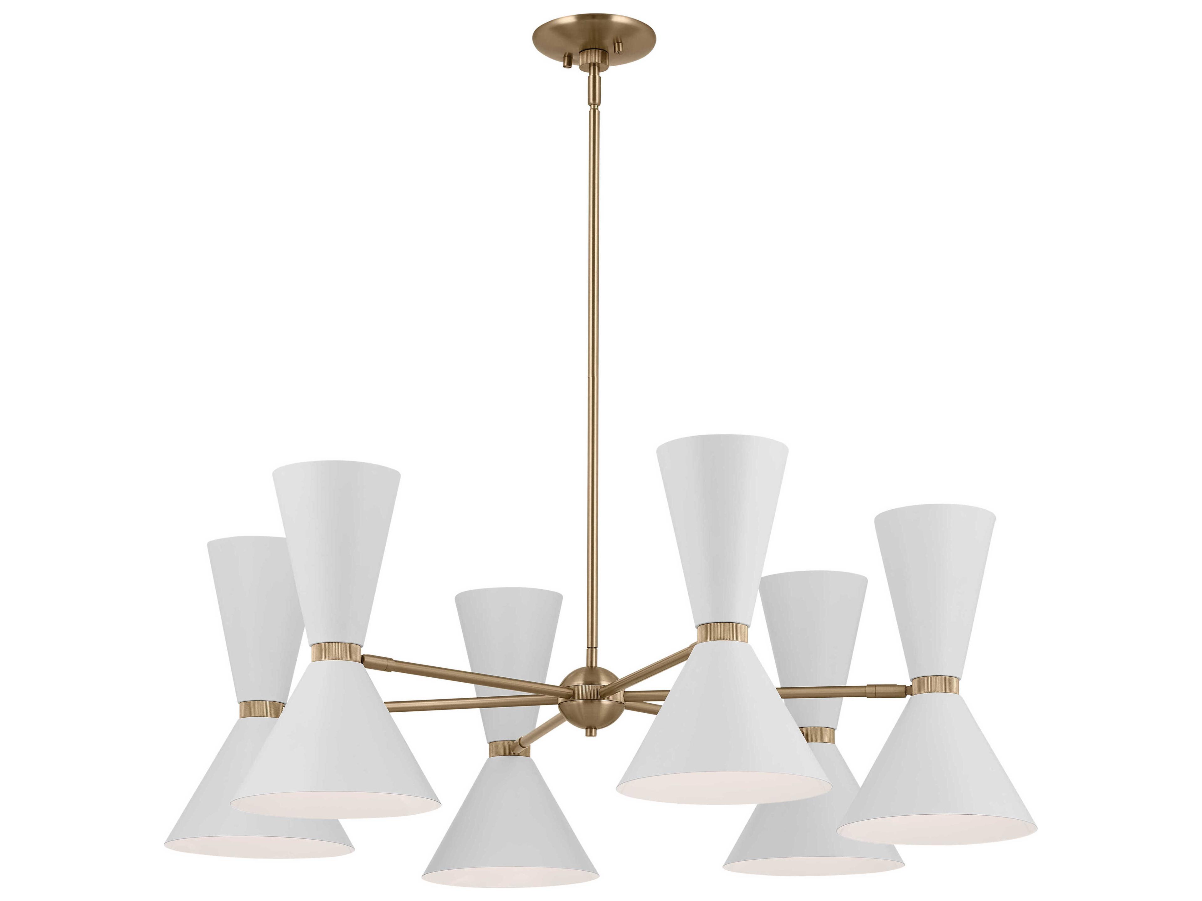 Kichler Phix 12-Light Champagne Bronze White Geometric Chandelier