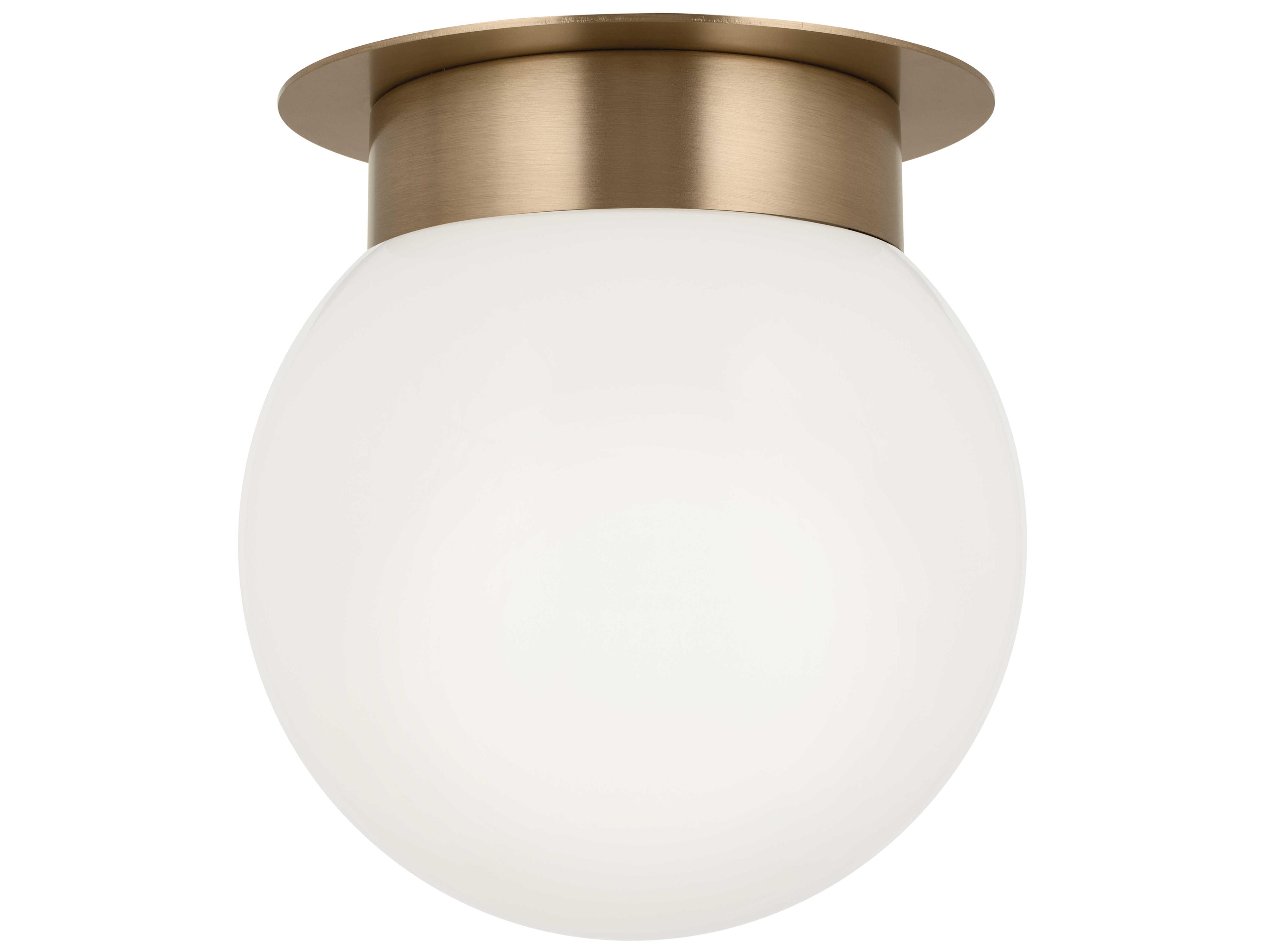 Kichler Albers 1-Light Champagne Bronze Glass Globe Flush Mount