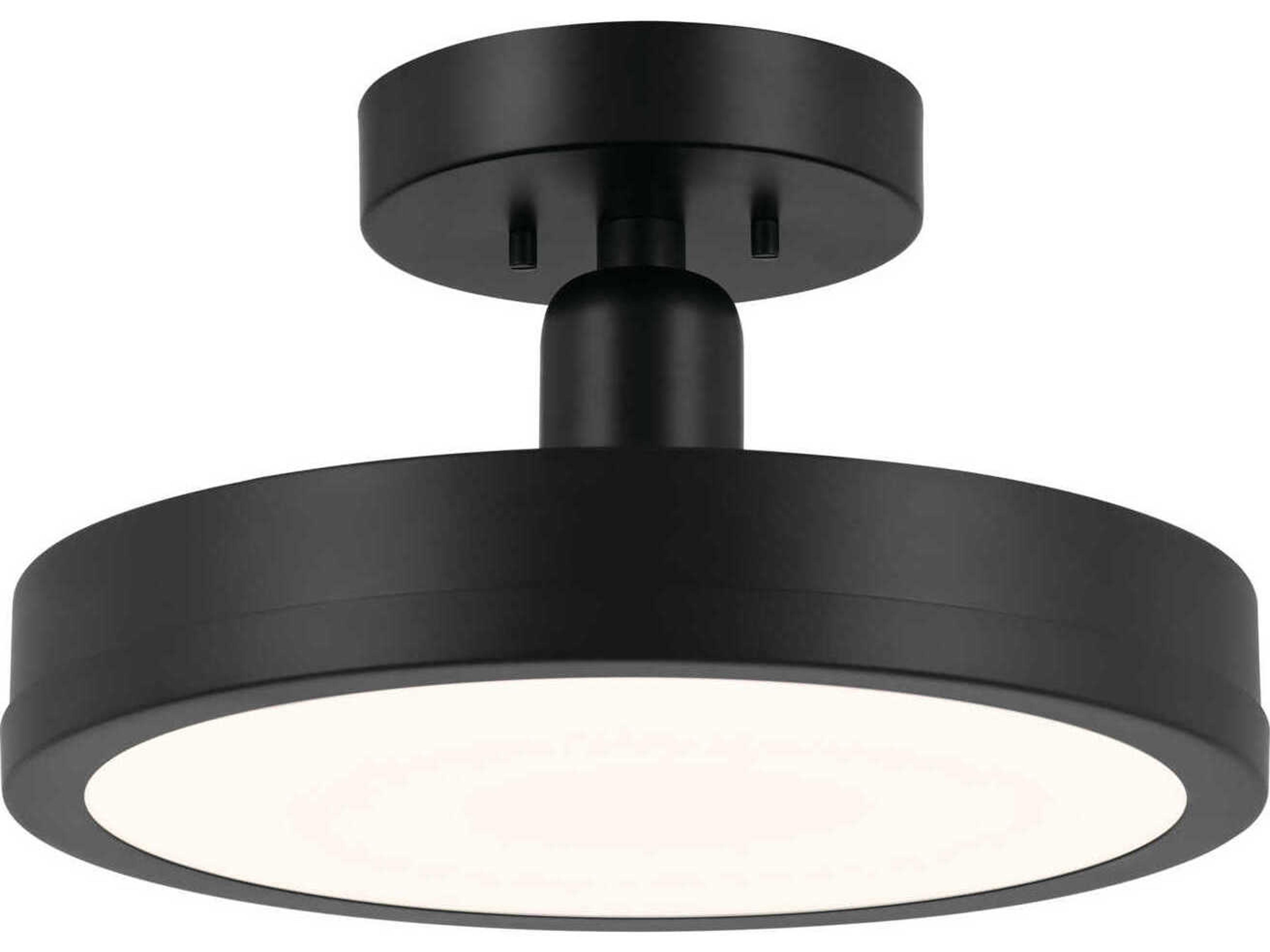 Kichler Riu 1-Light Black LED Semi Flush Mount