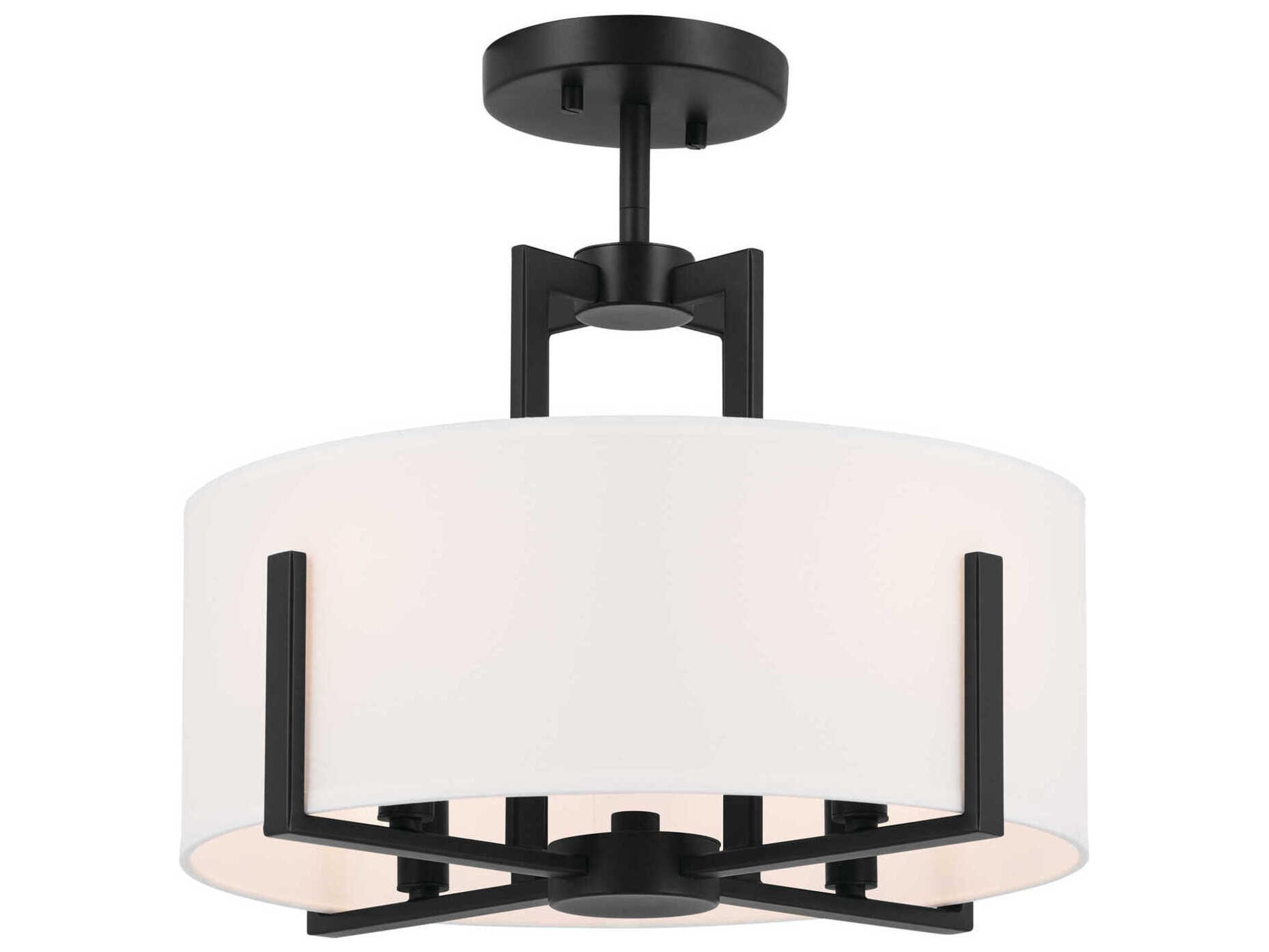 Kichler Malen 4-Light Black Drum Semi Flush Mount