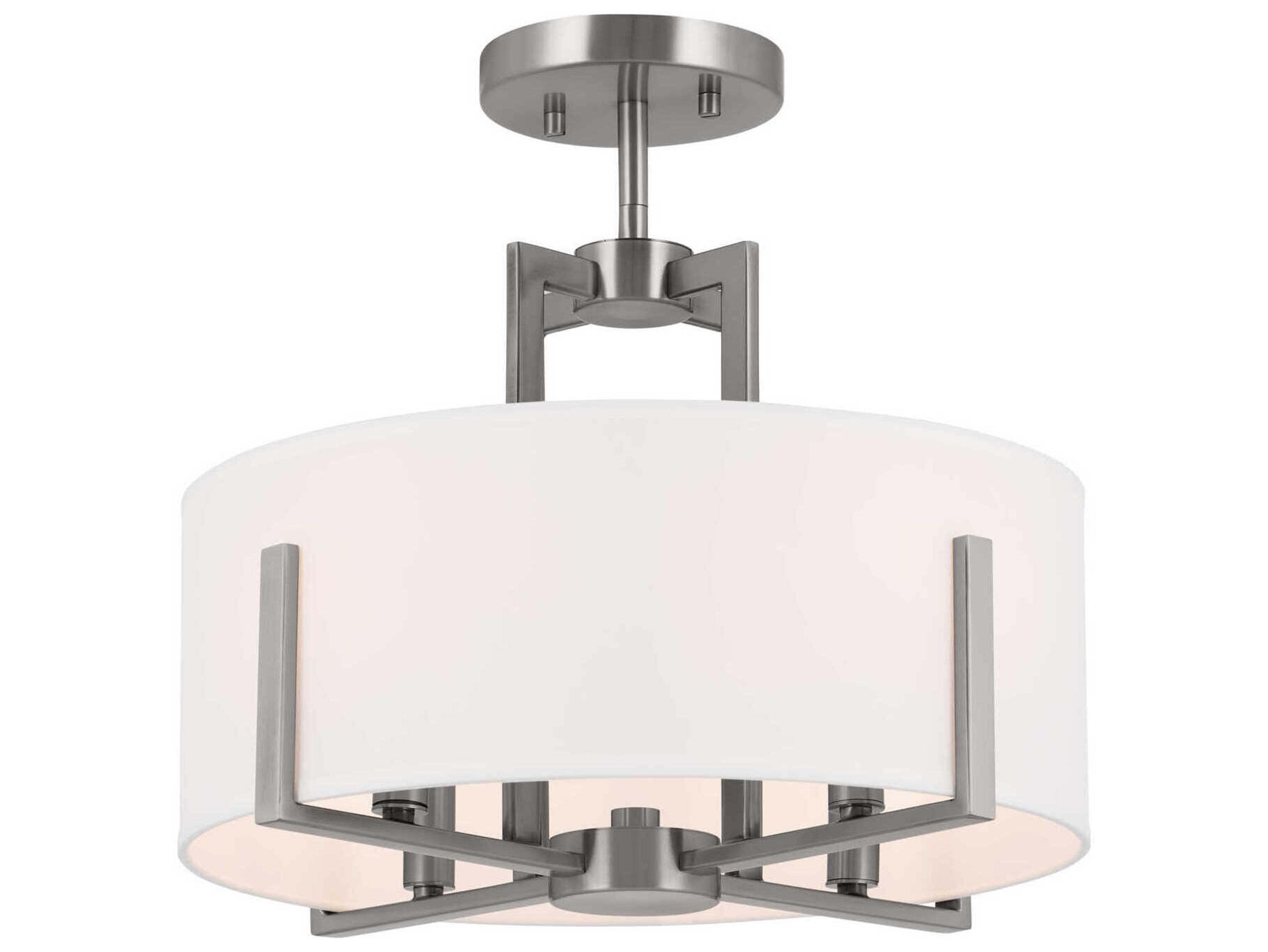 Kichler Malen 4-Light Classic Pewter Drum Semi Flush Mount