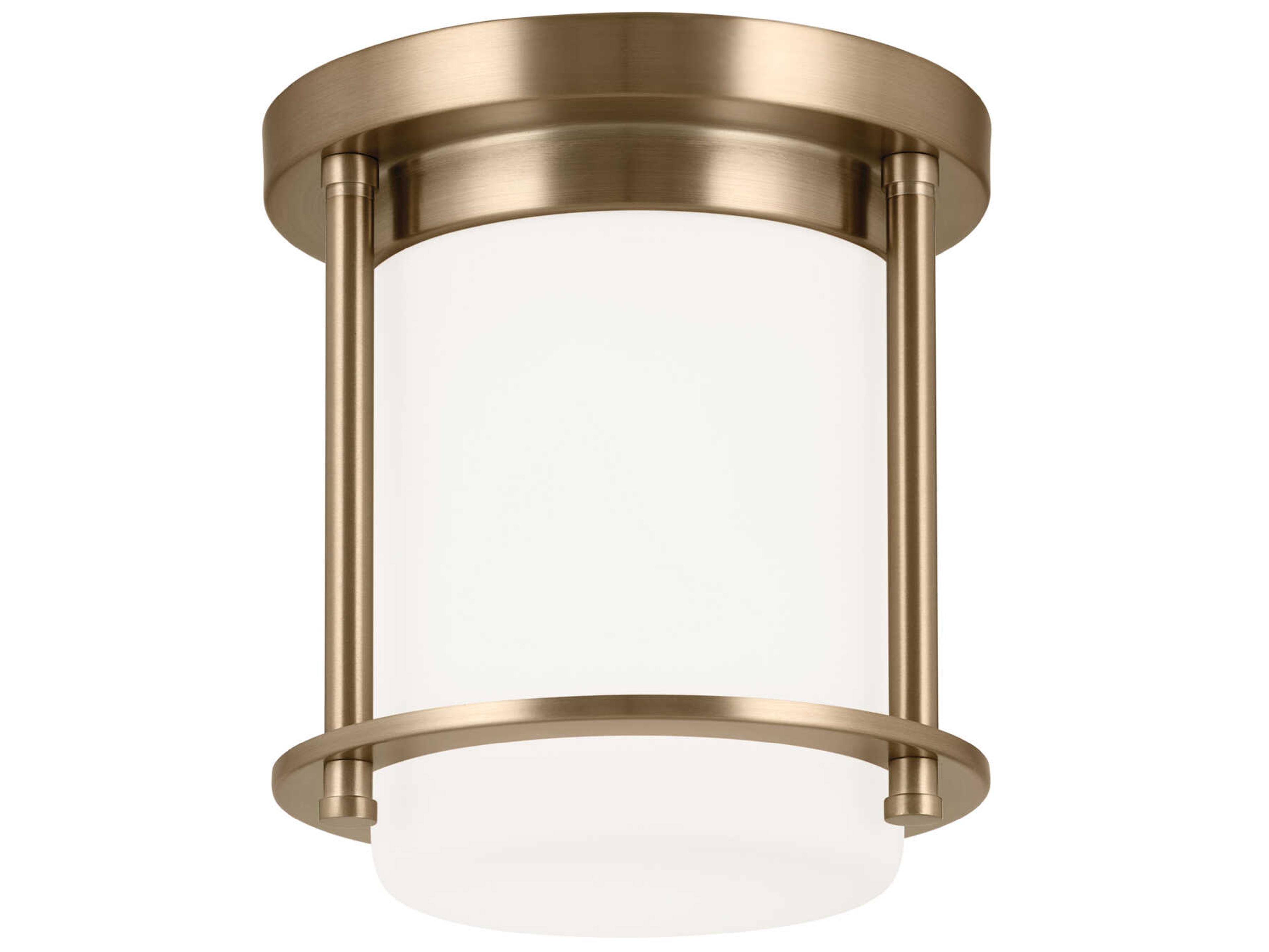 Kichler Brit 1-Light Champagne Bronze Glass Cylinder Flush Mount