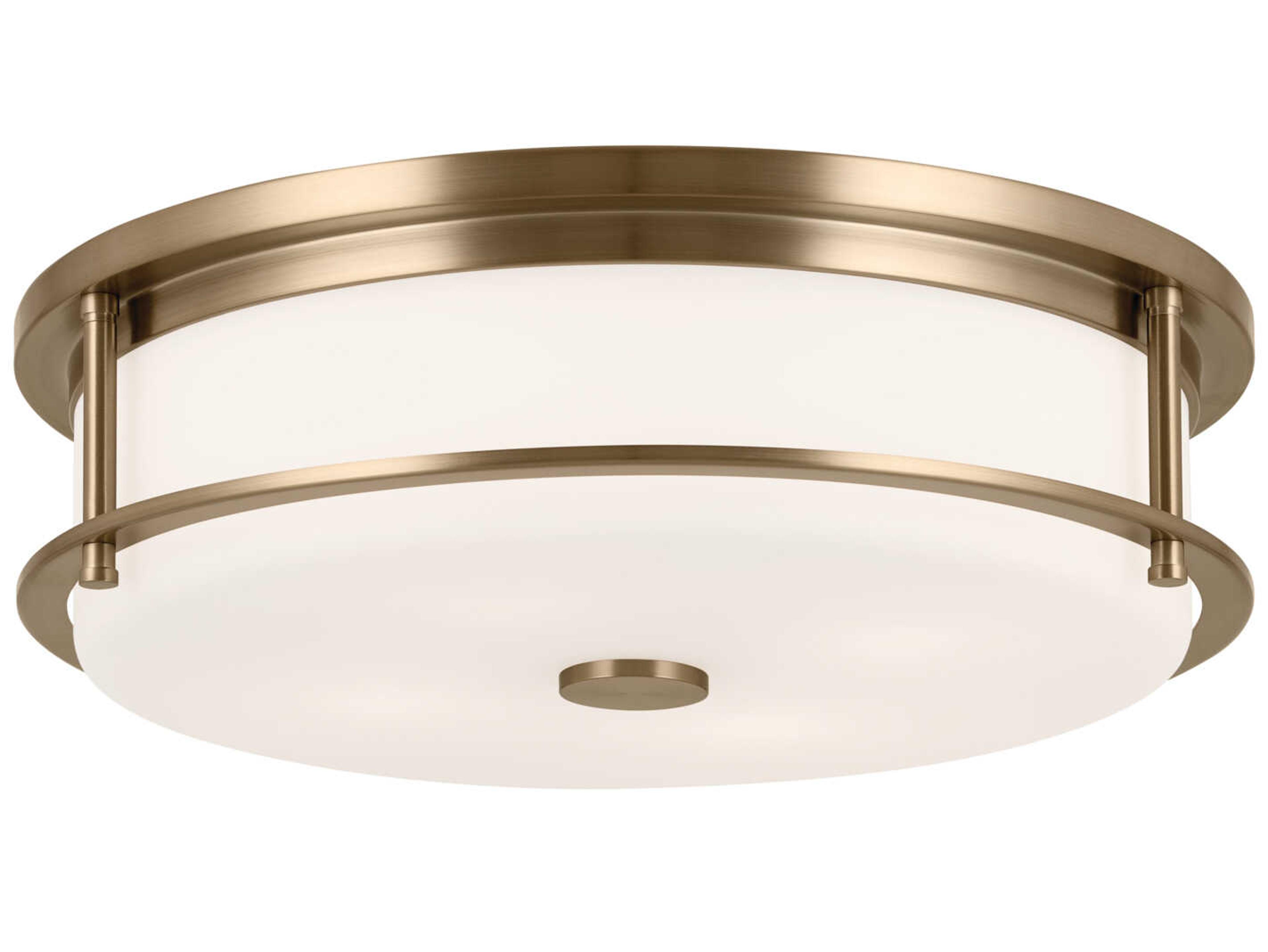 Kichler Brit 4-Light Champagne Bronze Glass Drum Flush Mount