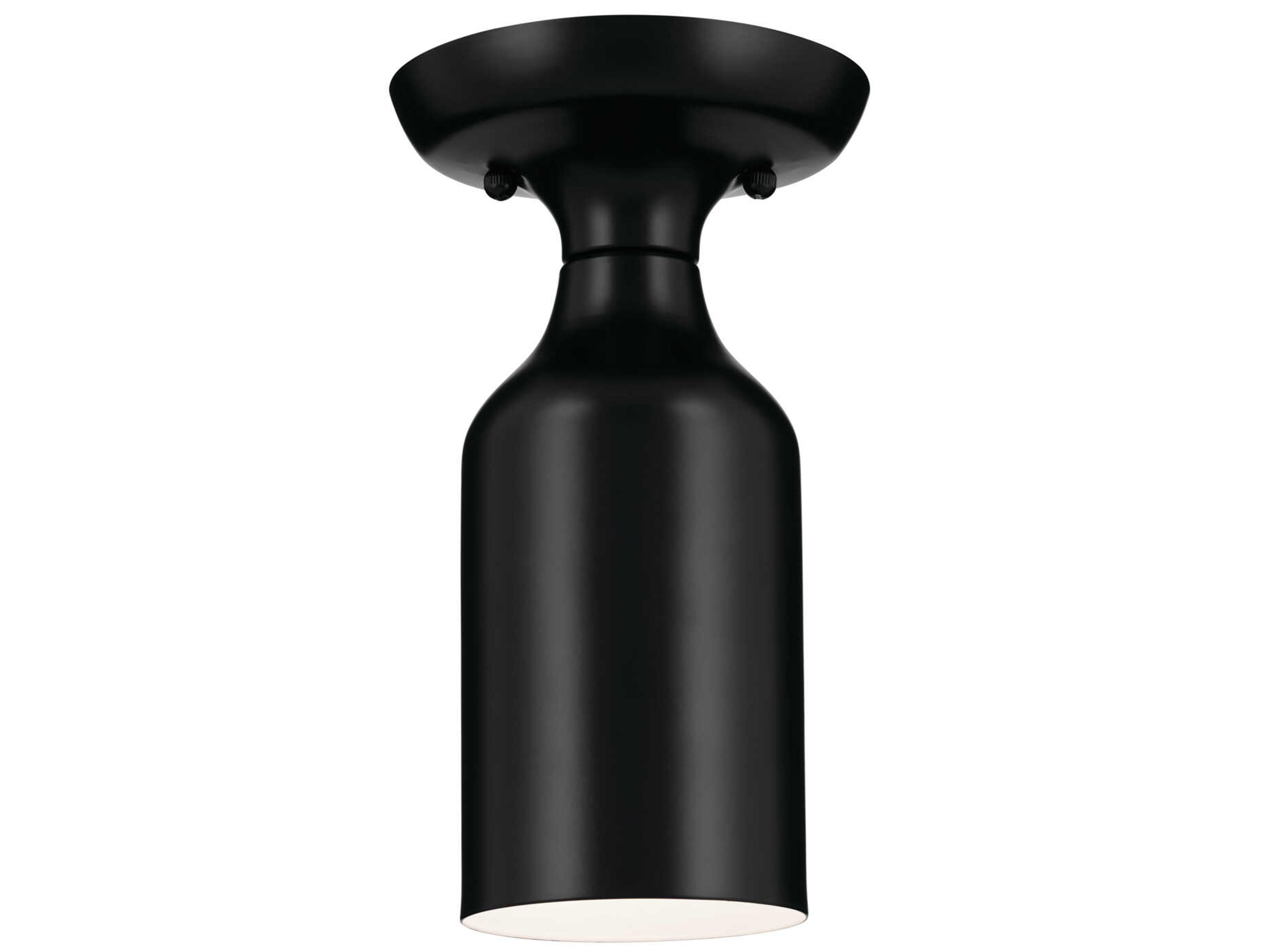 Kichler Sisu 1-Light Black Cylinder Flush Mount