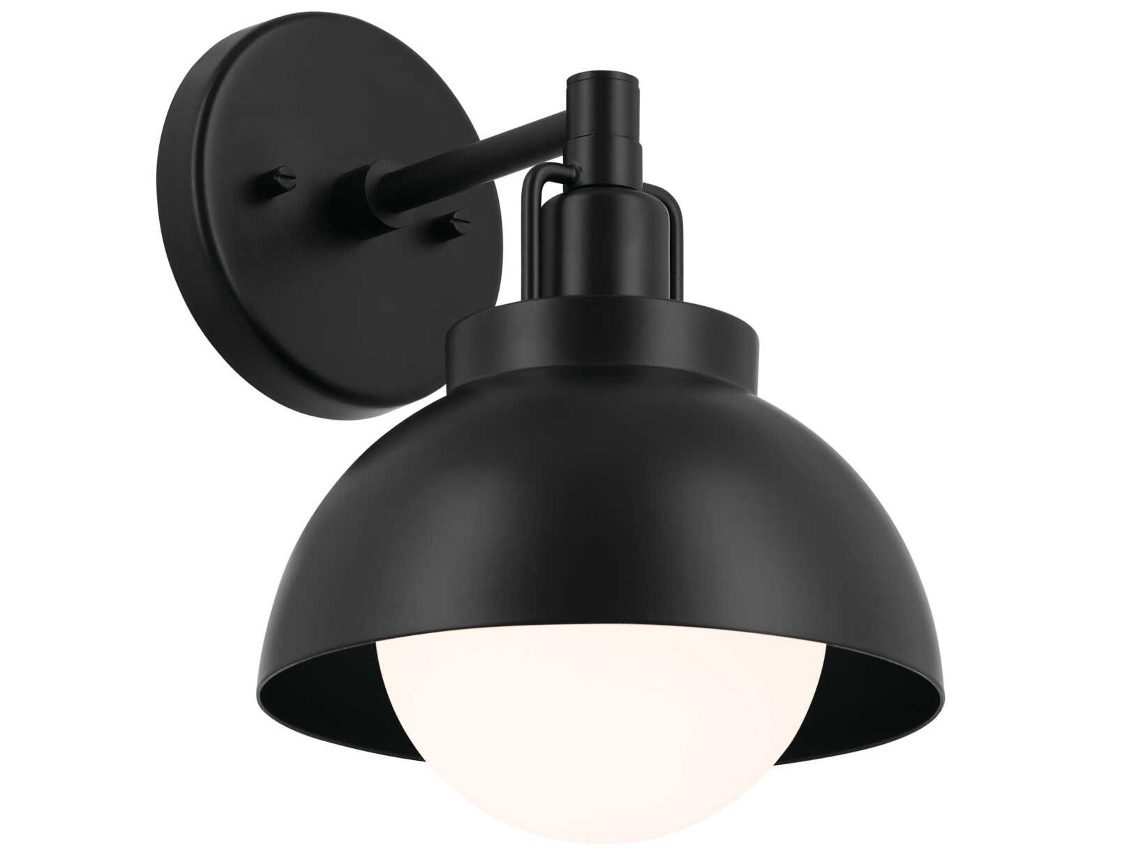 Kichler Niva 1-Light Black Glass Wall Sconce