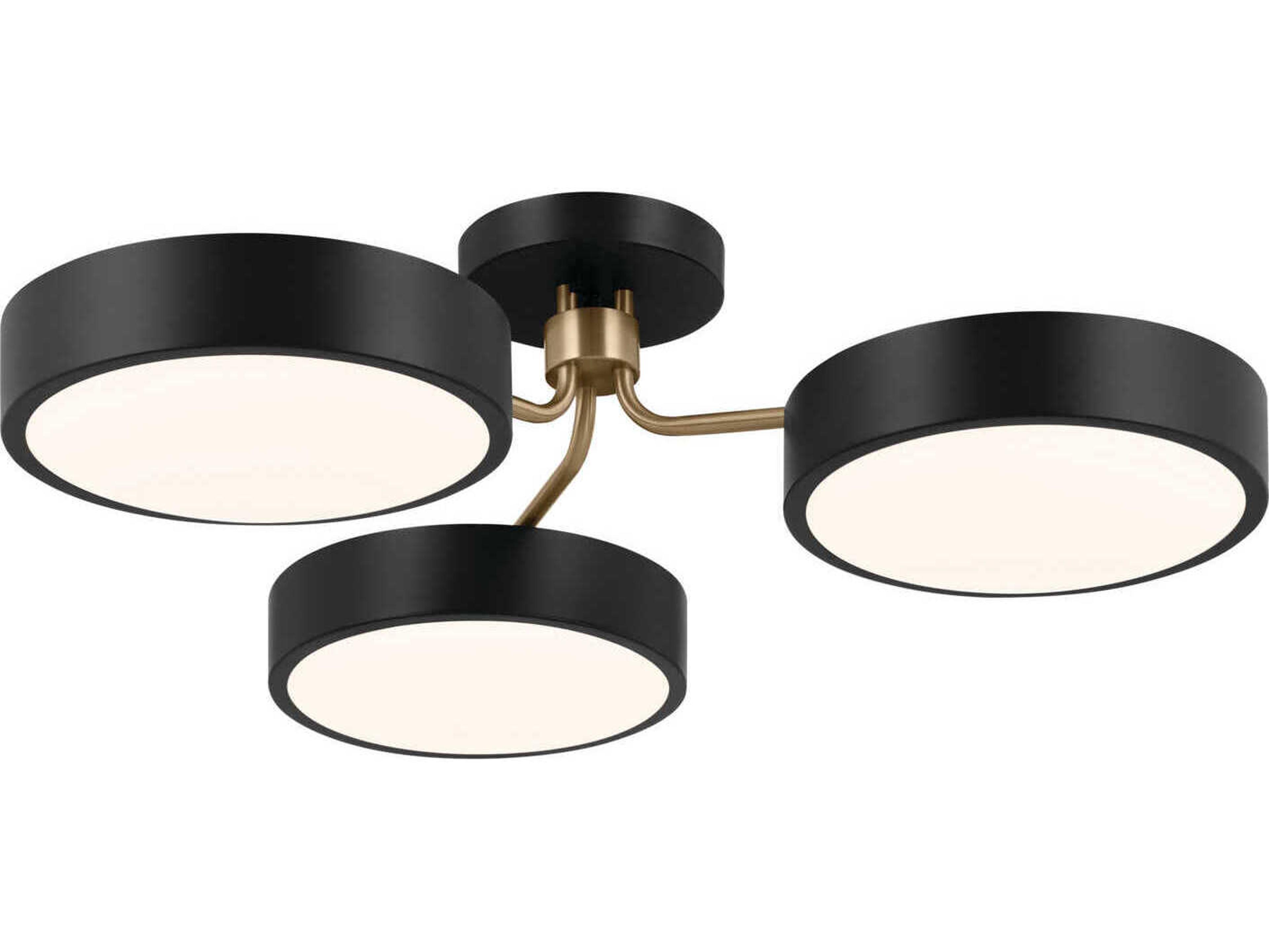 Kichler Sago 3-Light Black LED Semi Flush Mount