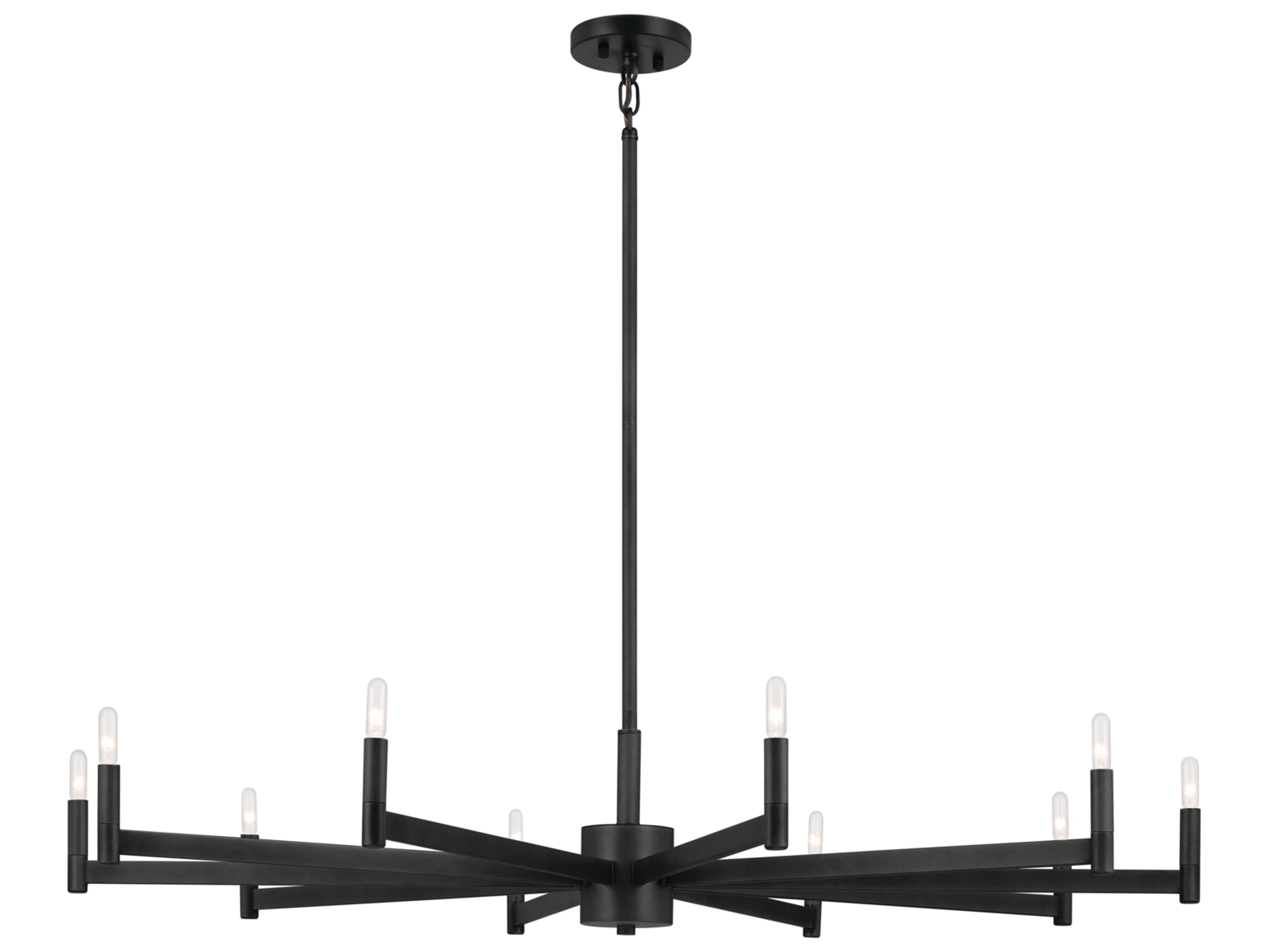 Kichler Erzo 10-Light Black Candelabra Linear Chandelier