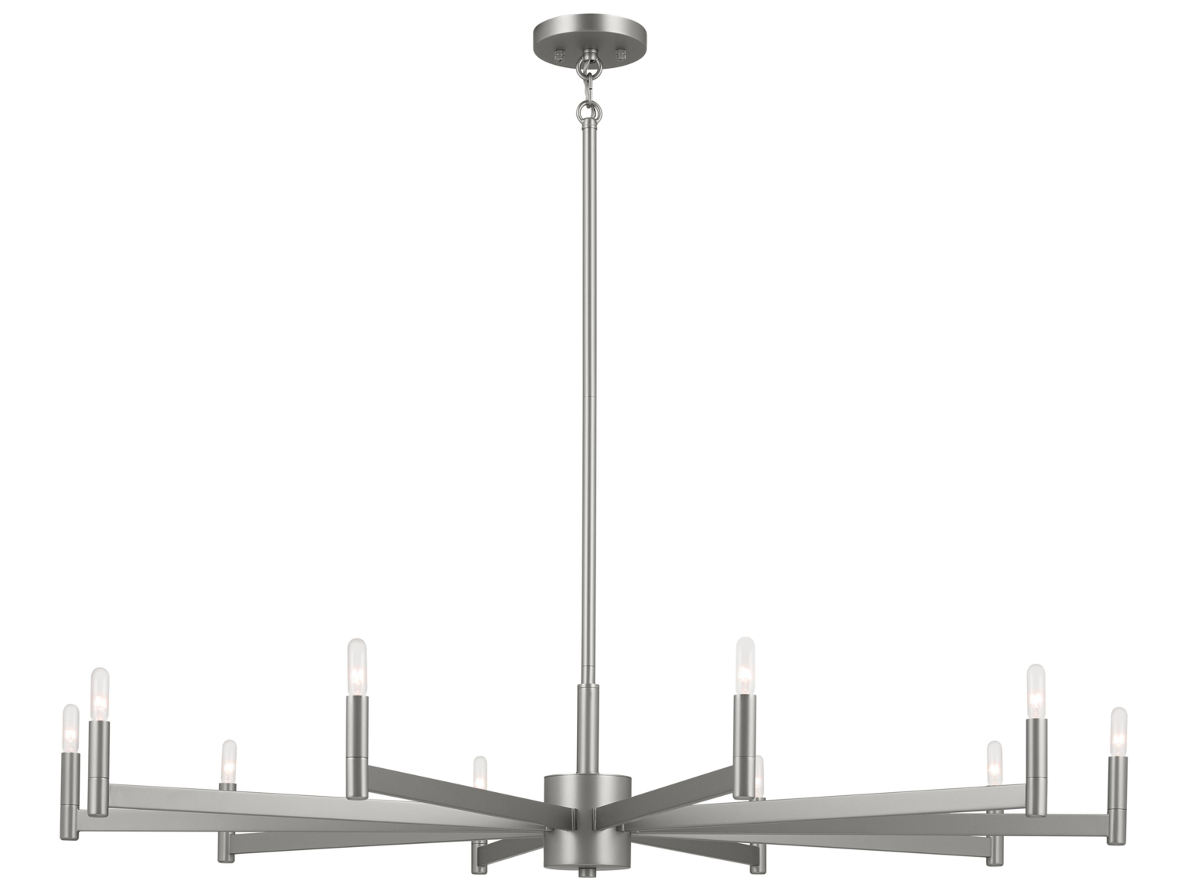 Kichler Erzo 10-Light Satin Nickel Candelabra Linear Chandelier