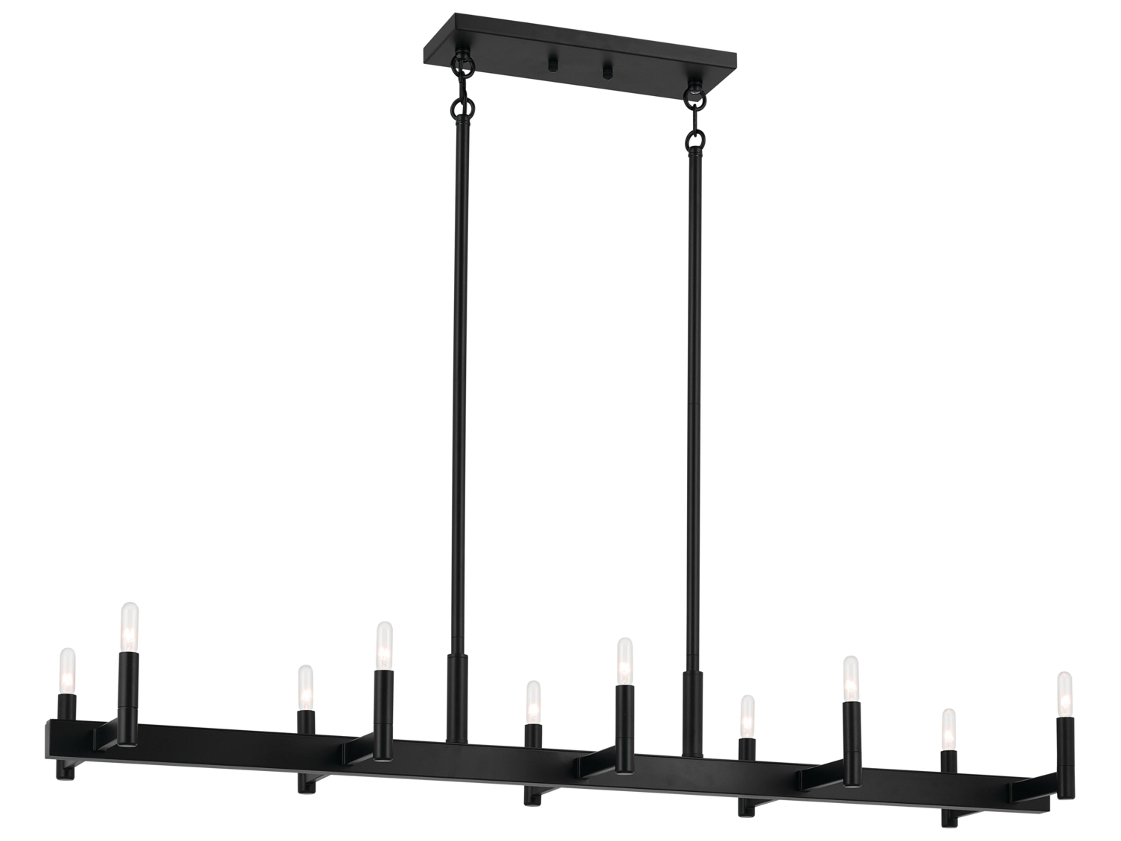 Kichler Erzo 10-Light Black Linear Island Pendant