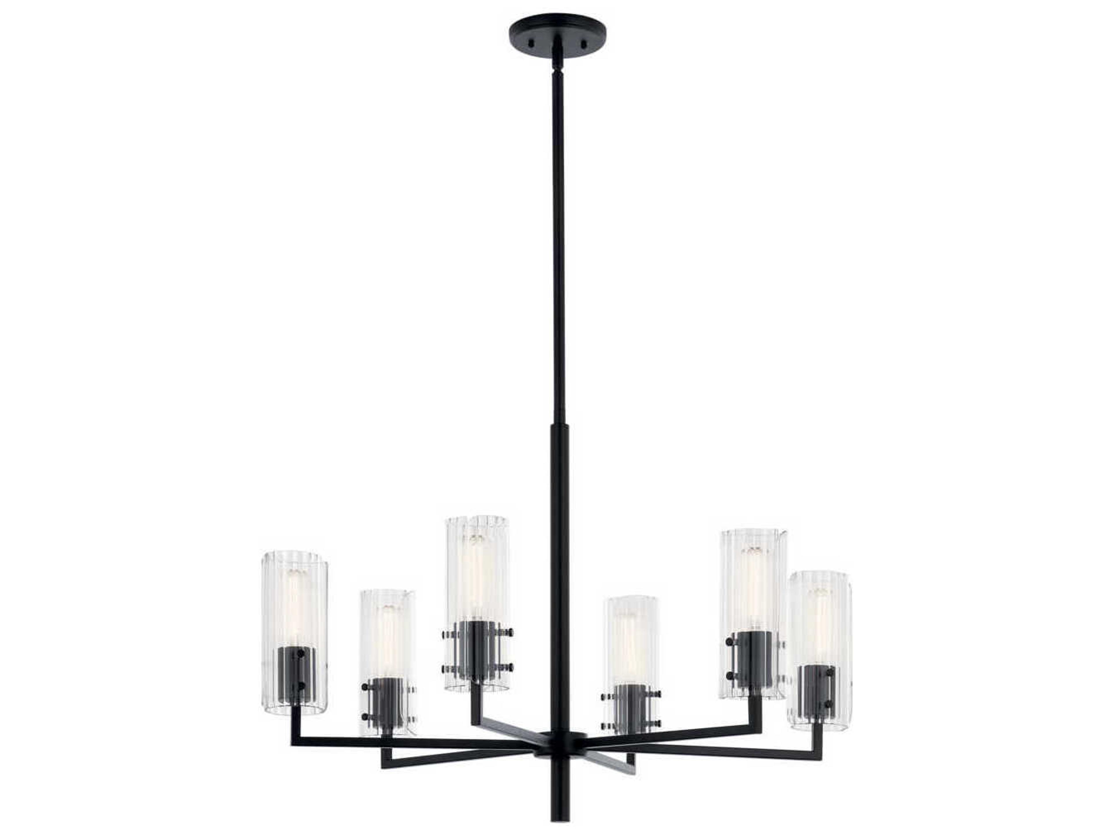 Kichler Velestino 6-Light Black Cylinder Chandelier