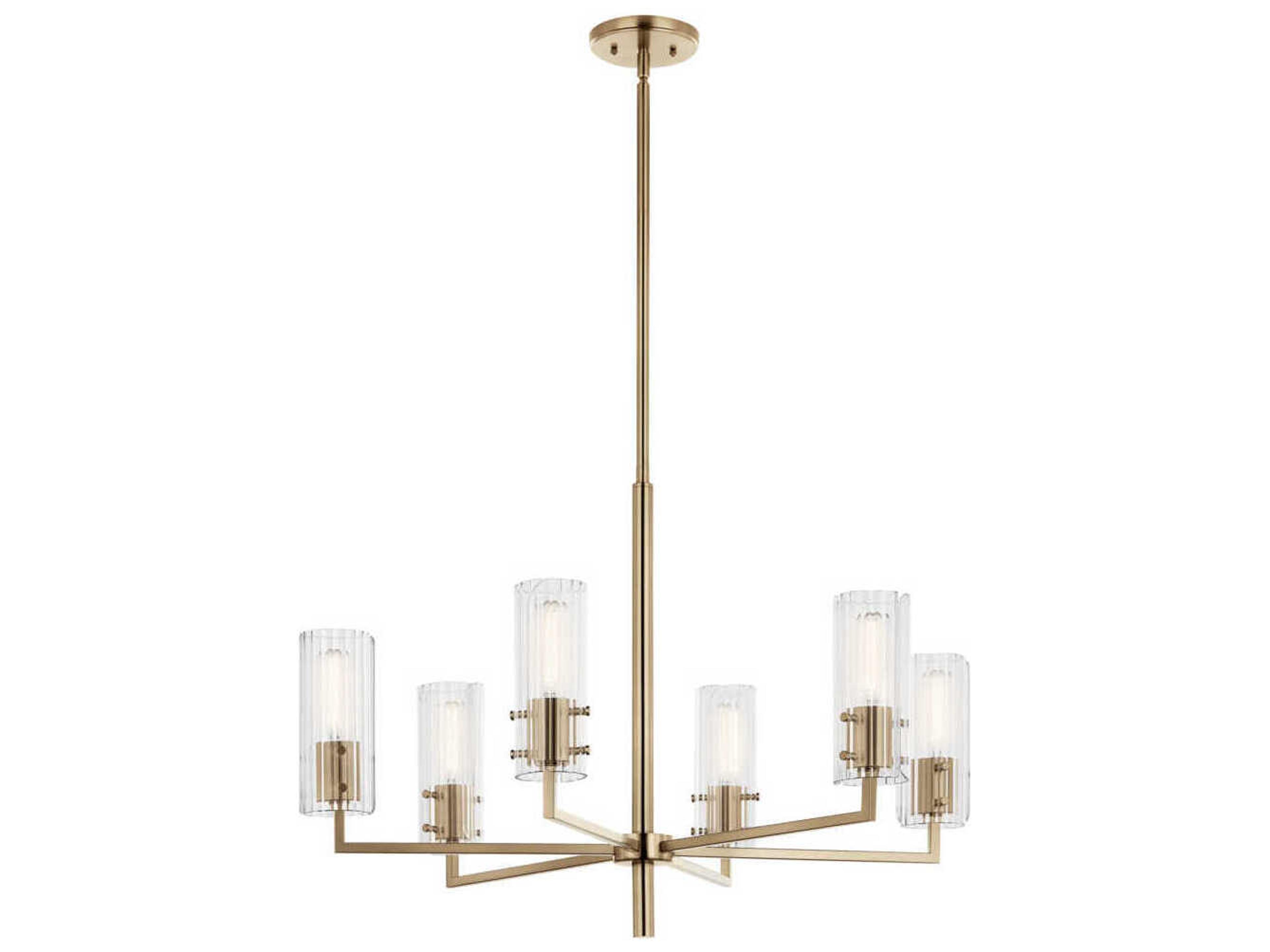 Kichler Velestino 6-Light Champagne Bronze Cylinder Chandelier