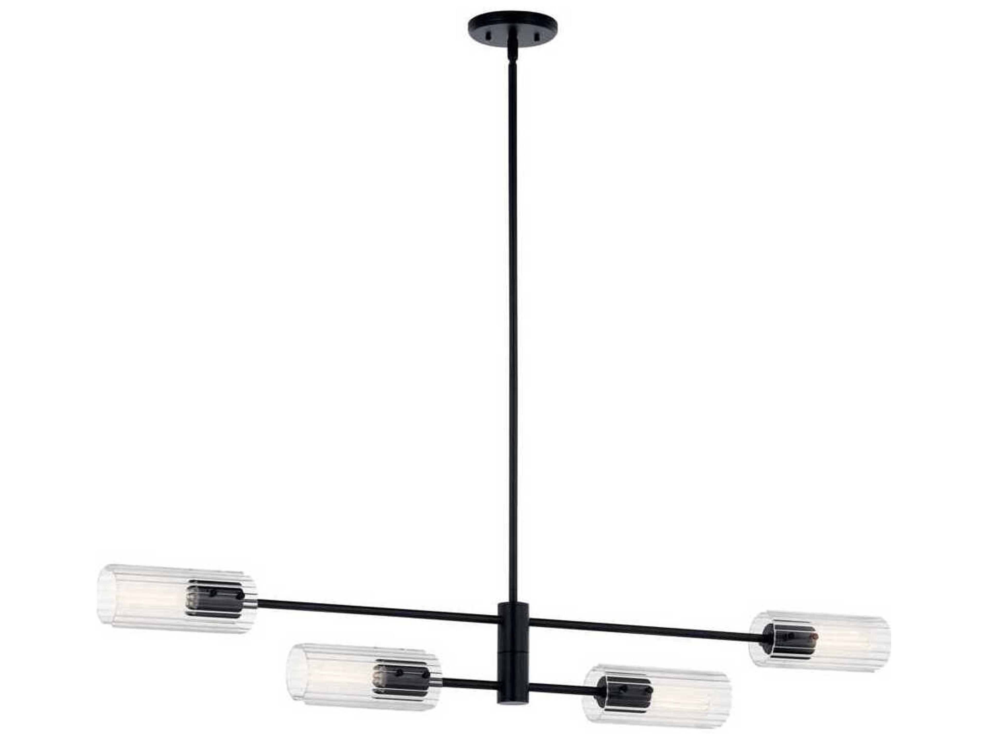Kichler Velestino 4-Light Black Cylinder Linear Island Pendant