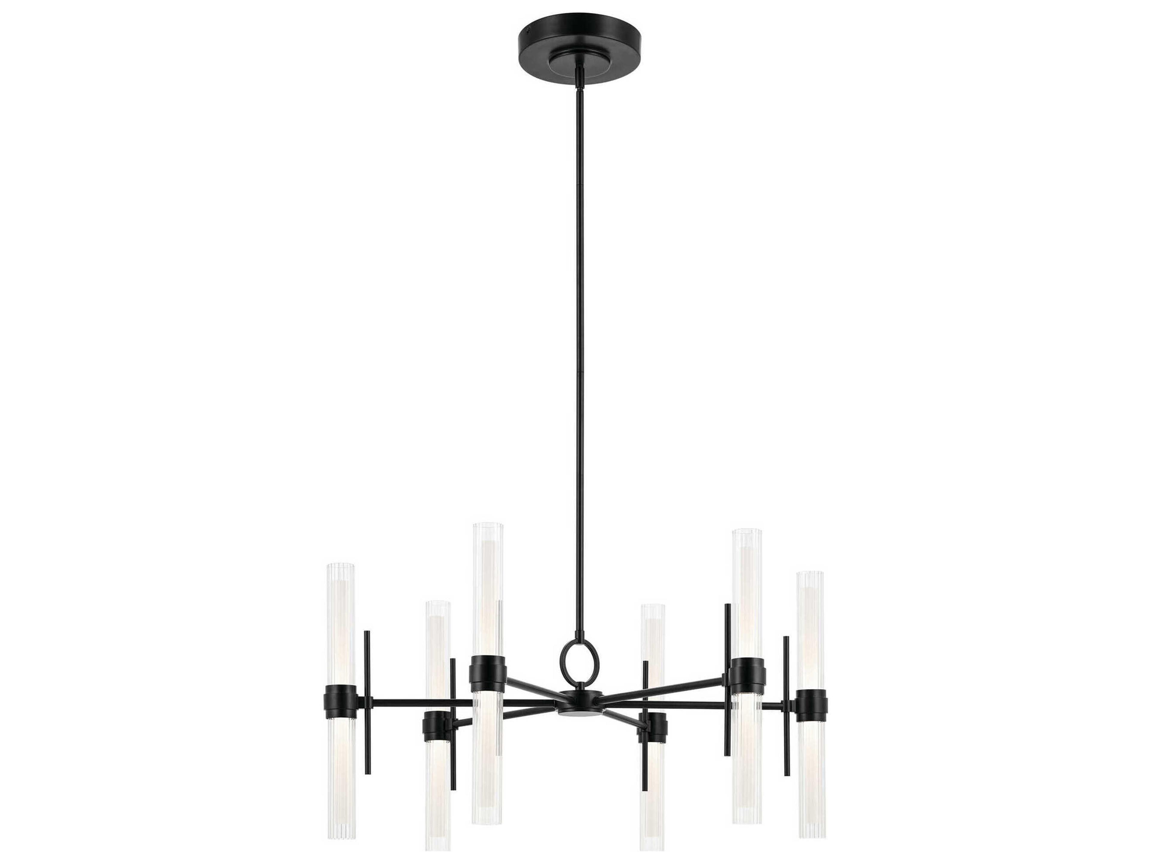 Kichler Riven 12-Light Black Cylinder Chandelier