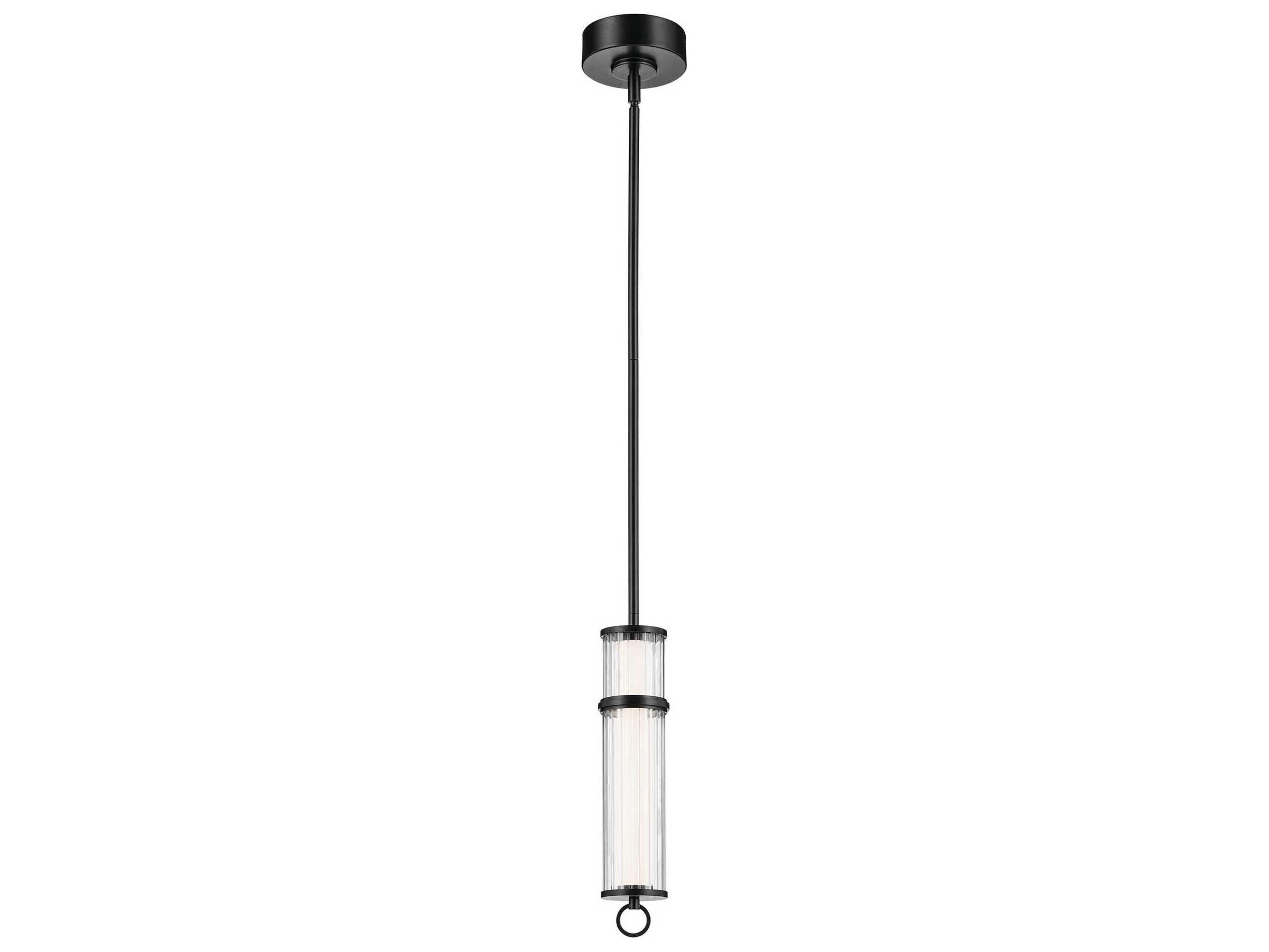 Kichler Riven 1-Light Black Cylinder Mini Pendant