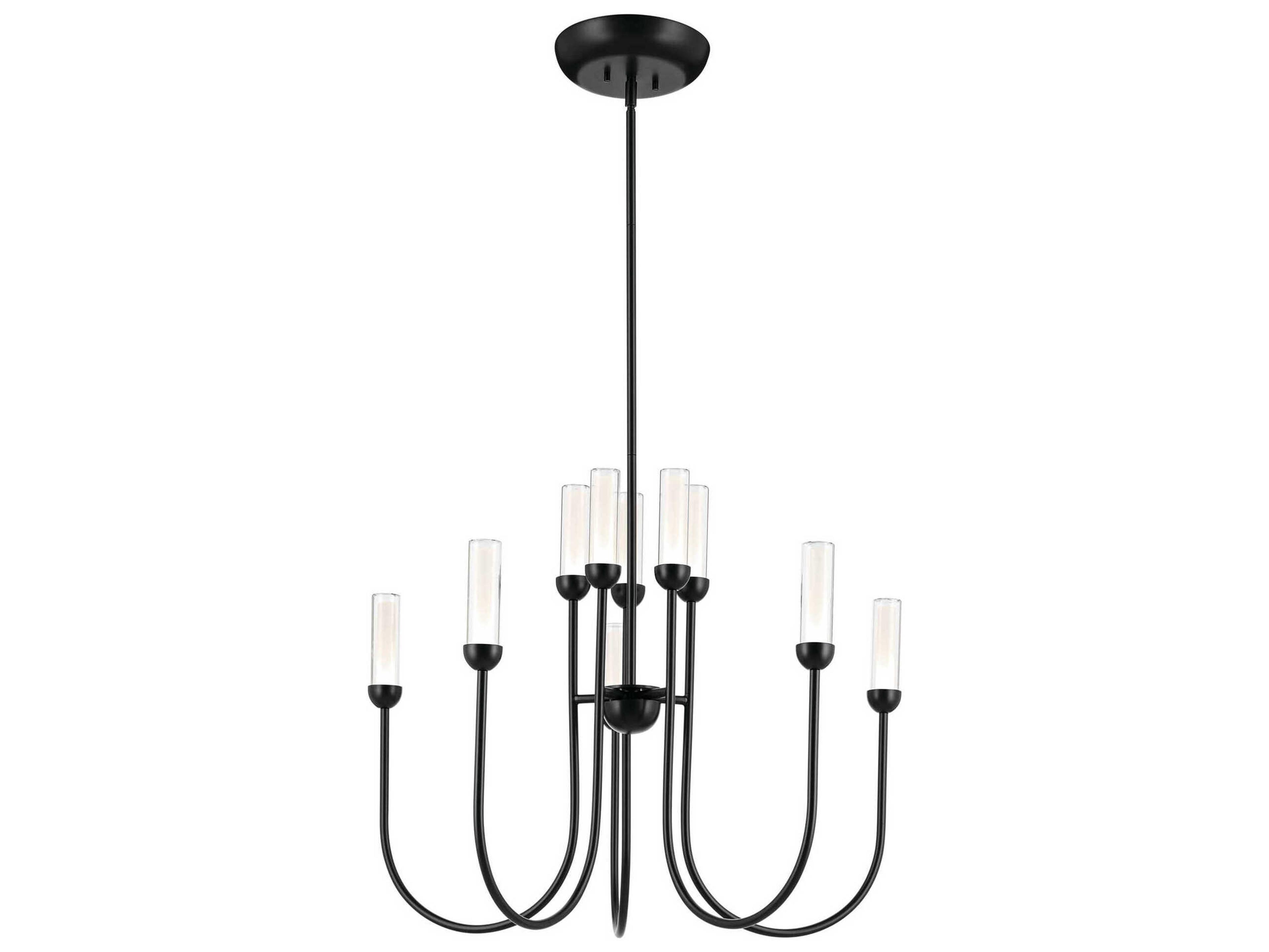 Kichler Moraine 10-Light Black Cylinder Chandelier