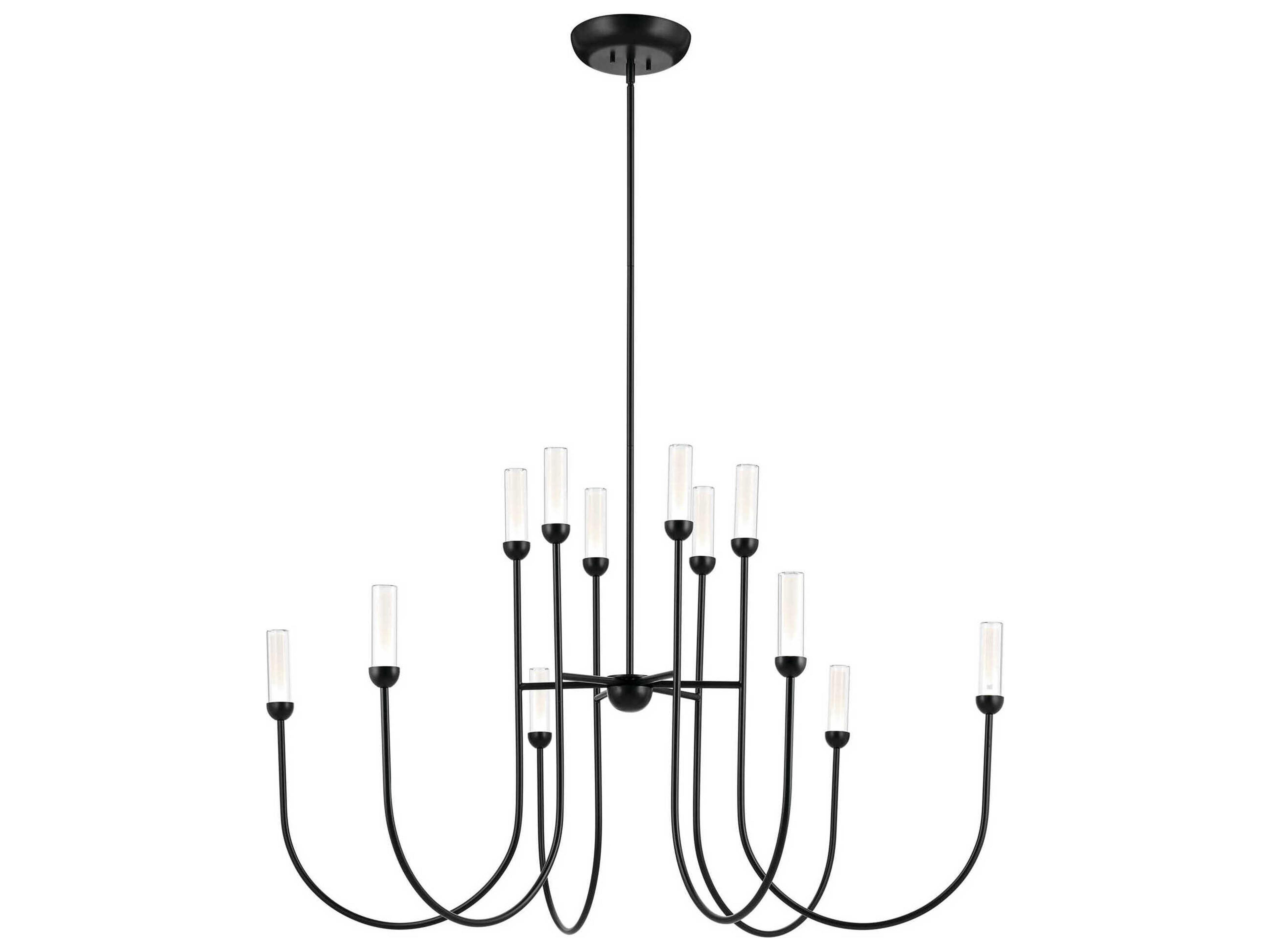 Kichler Moraine 12-Light Black Cylinder Chandelier