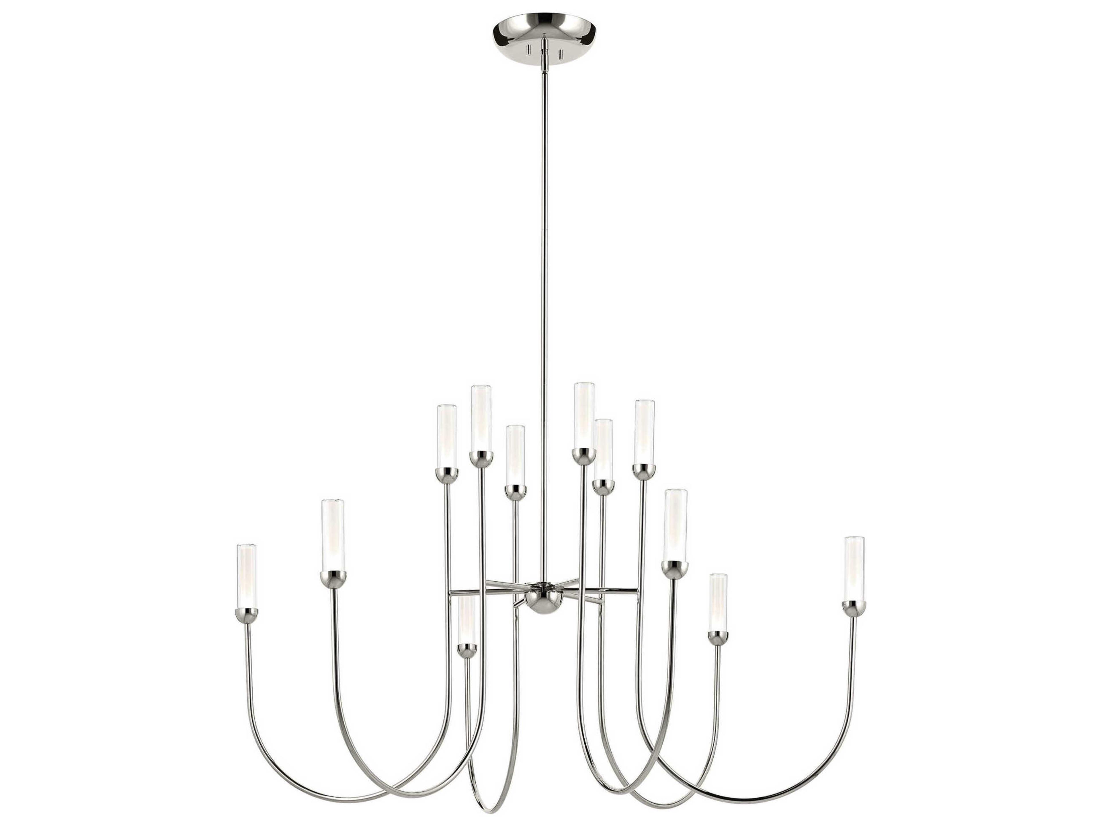 Kichler Moraine 12-Light Polished Nickel Cylinder Chandelier