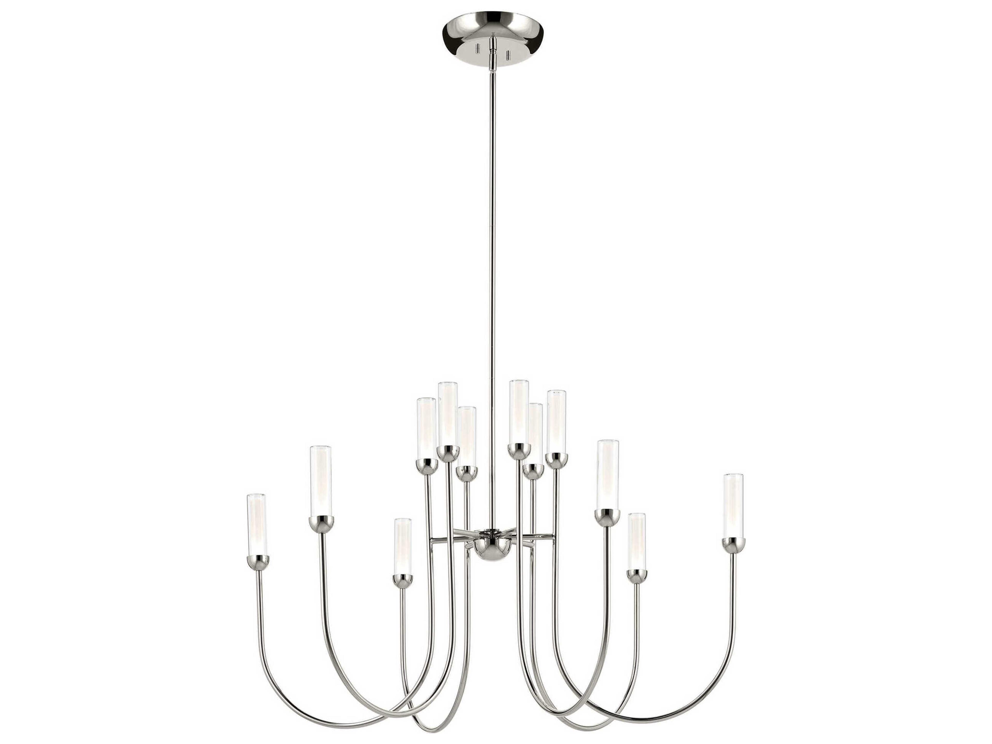 Kichler Moraine 12-Light Polished Nickel Cylinder Chandelier