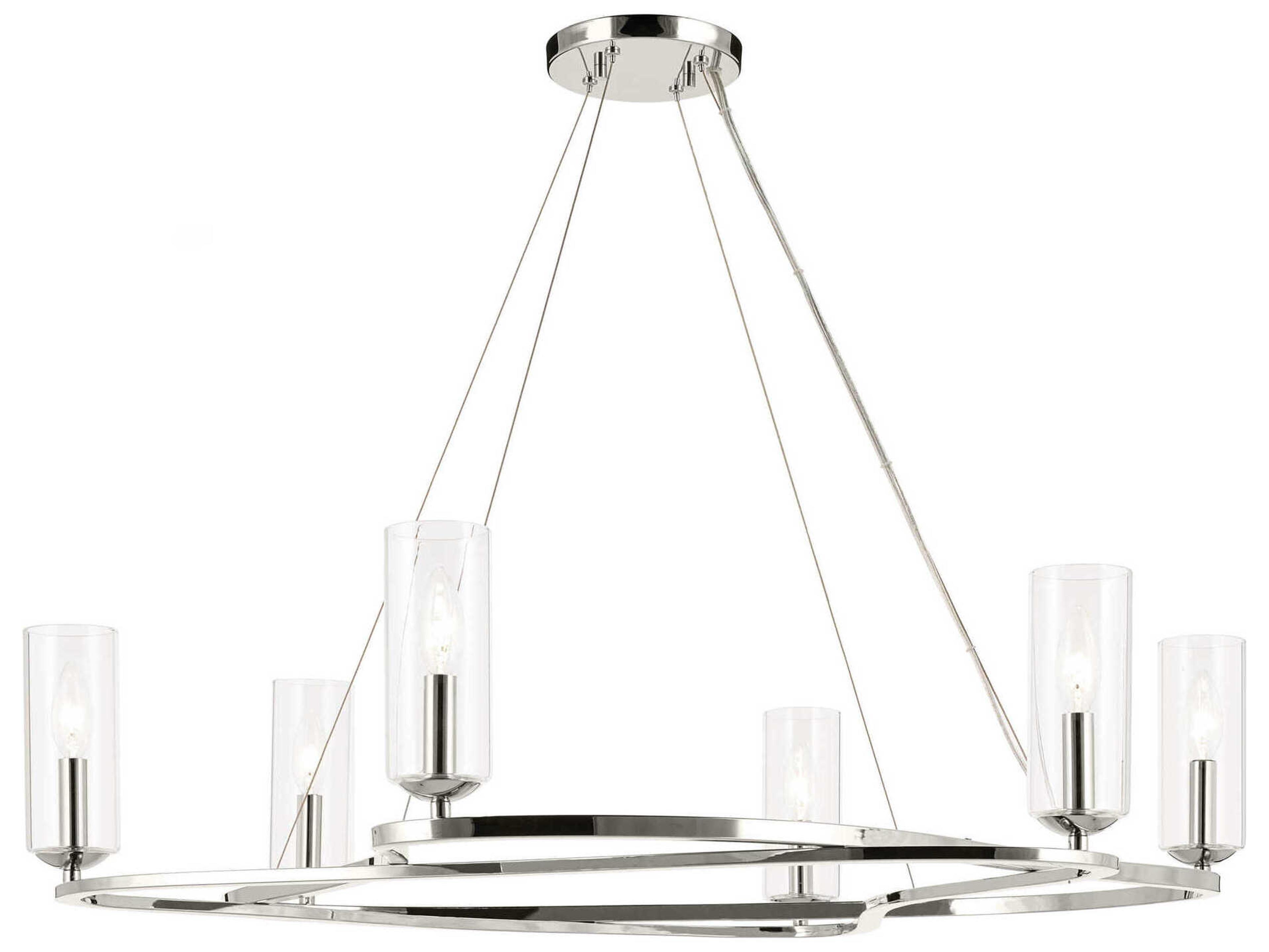 Kichler Harpin 6-Light Polished Nickel Candelabra Cylinder Chandelier