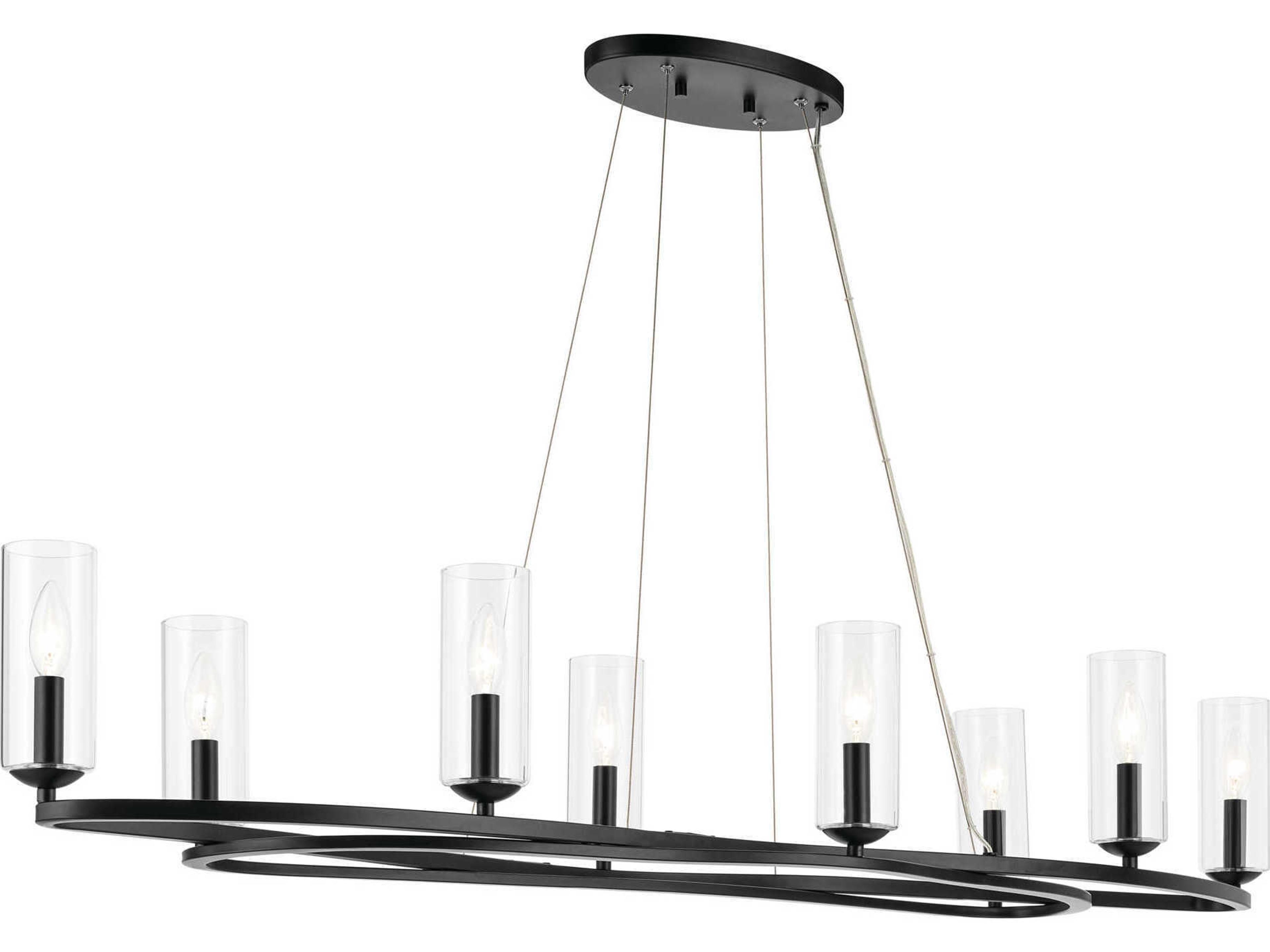 Kichler Harpin 8-Light Black Cylinder Island Pendant
