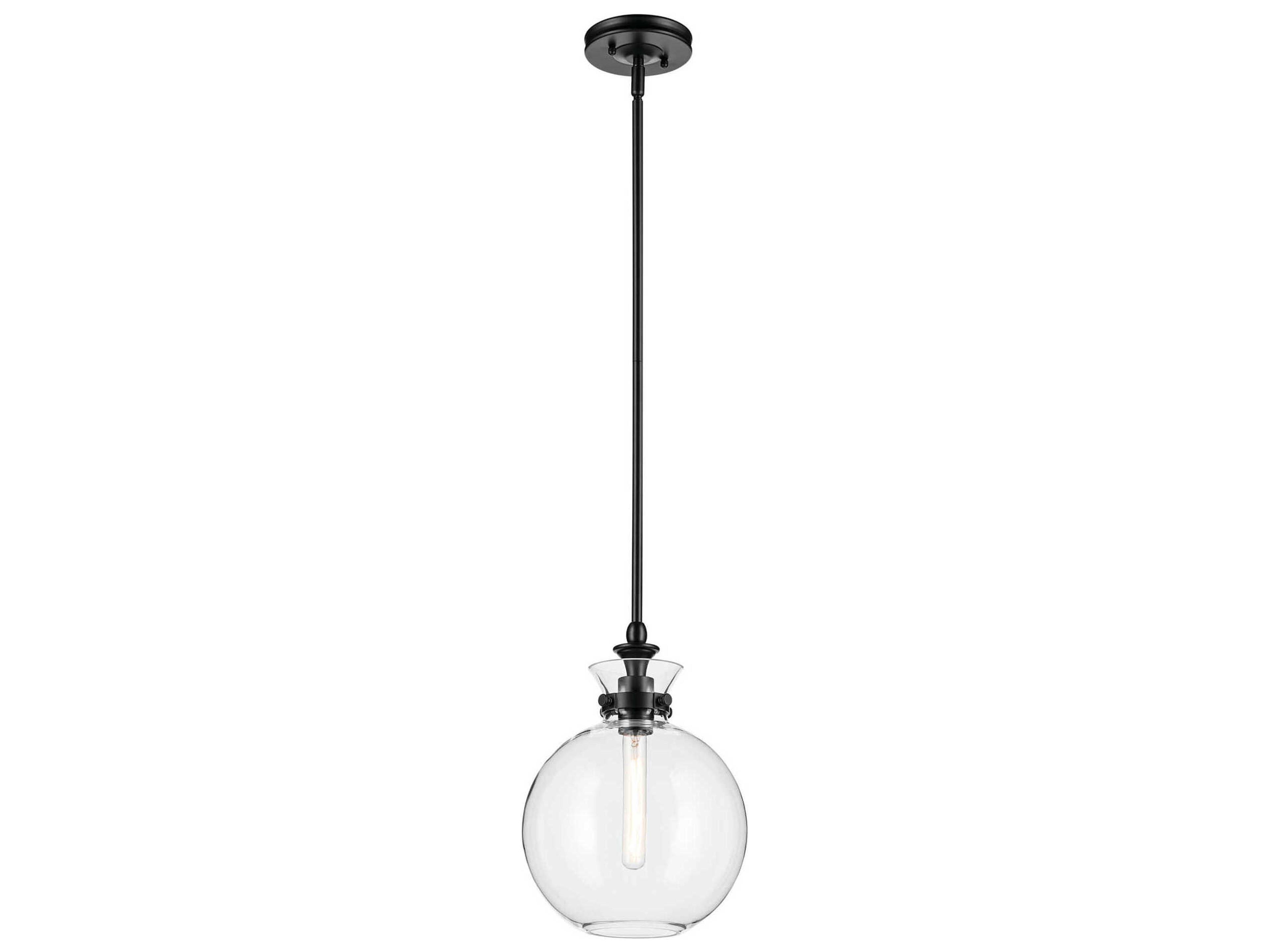 Kichler Laria 1-Light Black Globe Mini Pendant