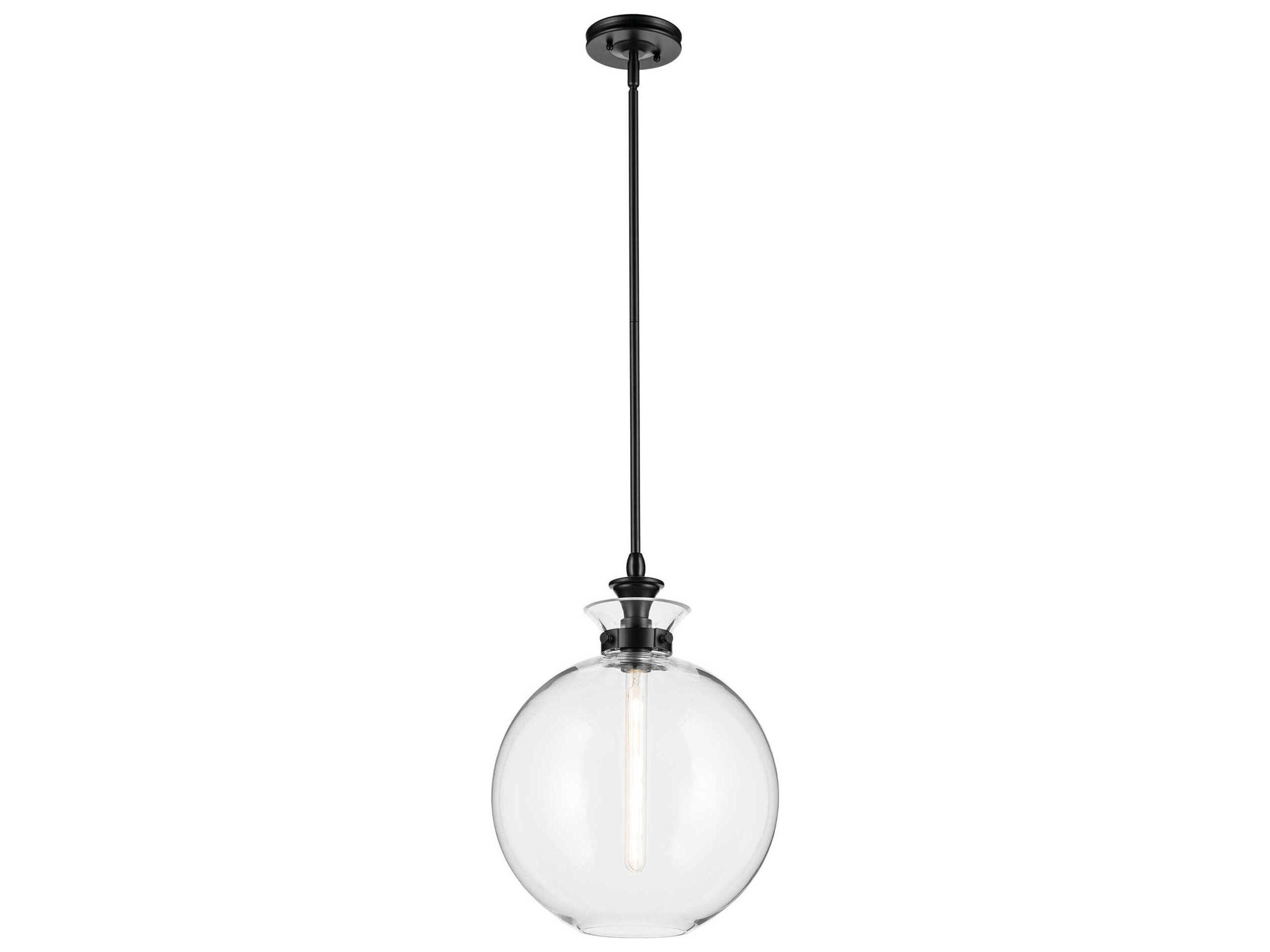 Kichler Laria 1-Light Black Globe Pendant