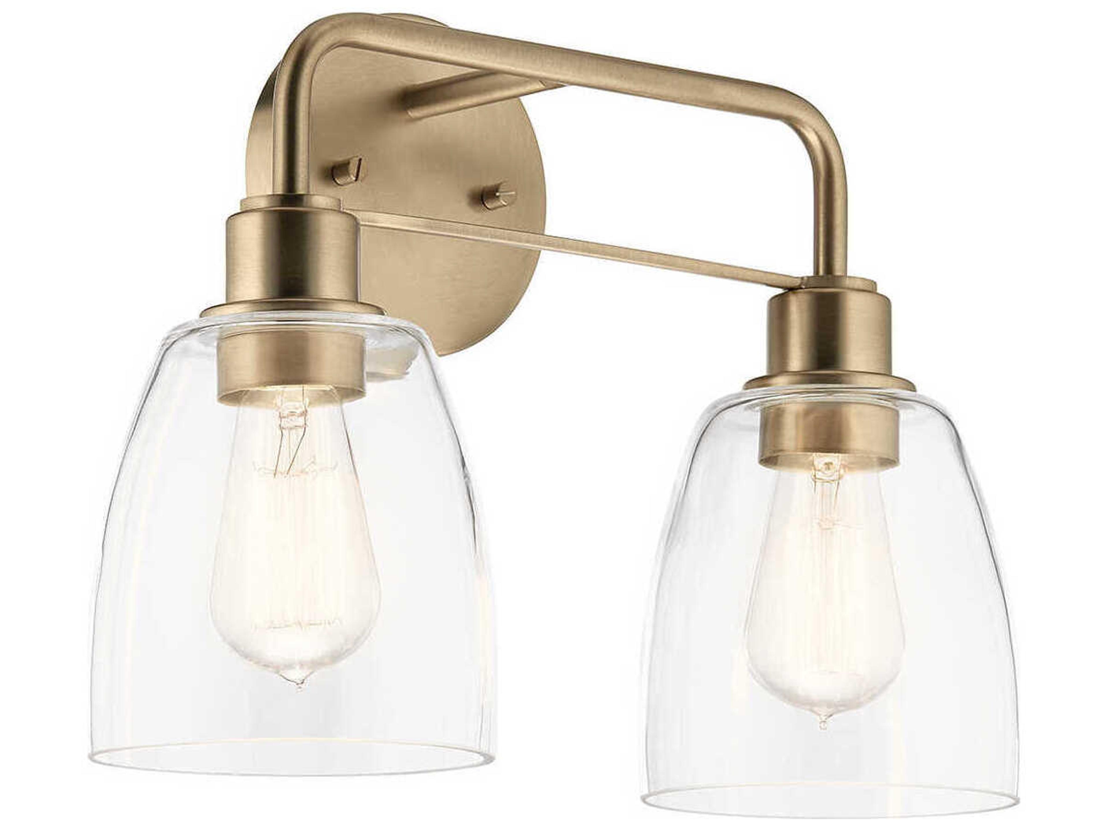 Kichler Meller 2-Light Champagne Bronze Glass Vanity Light