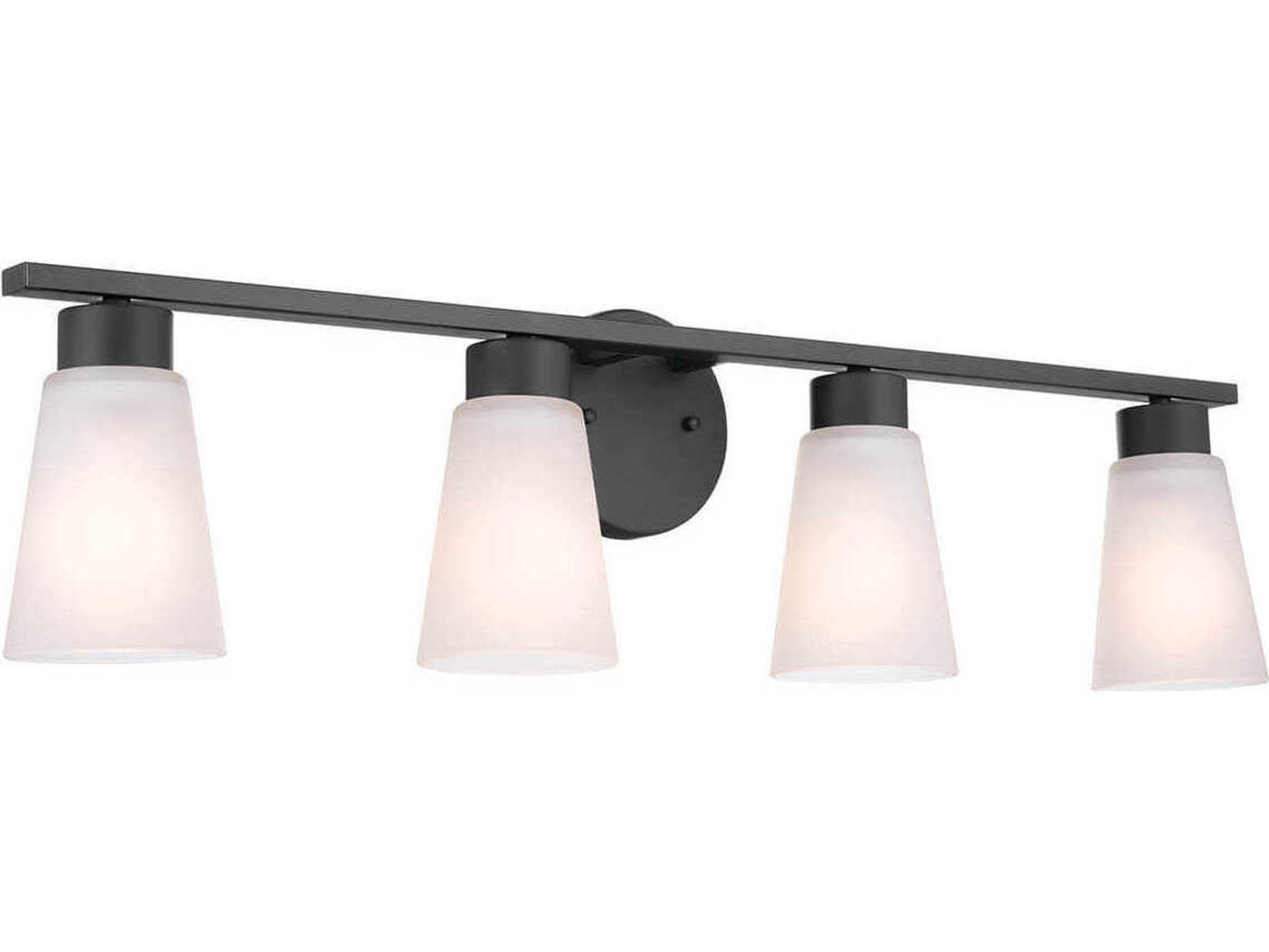 Kichler Stamos 4-Light Black Glass Vanity Light