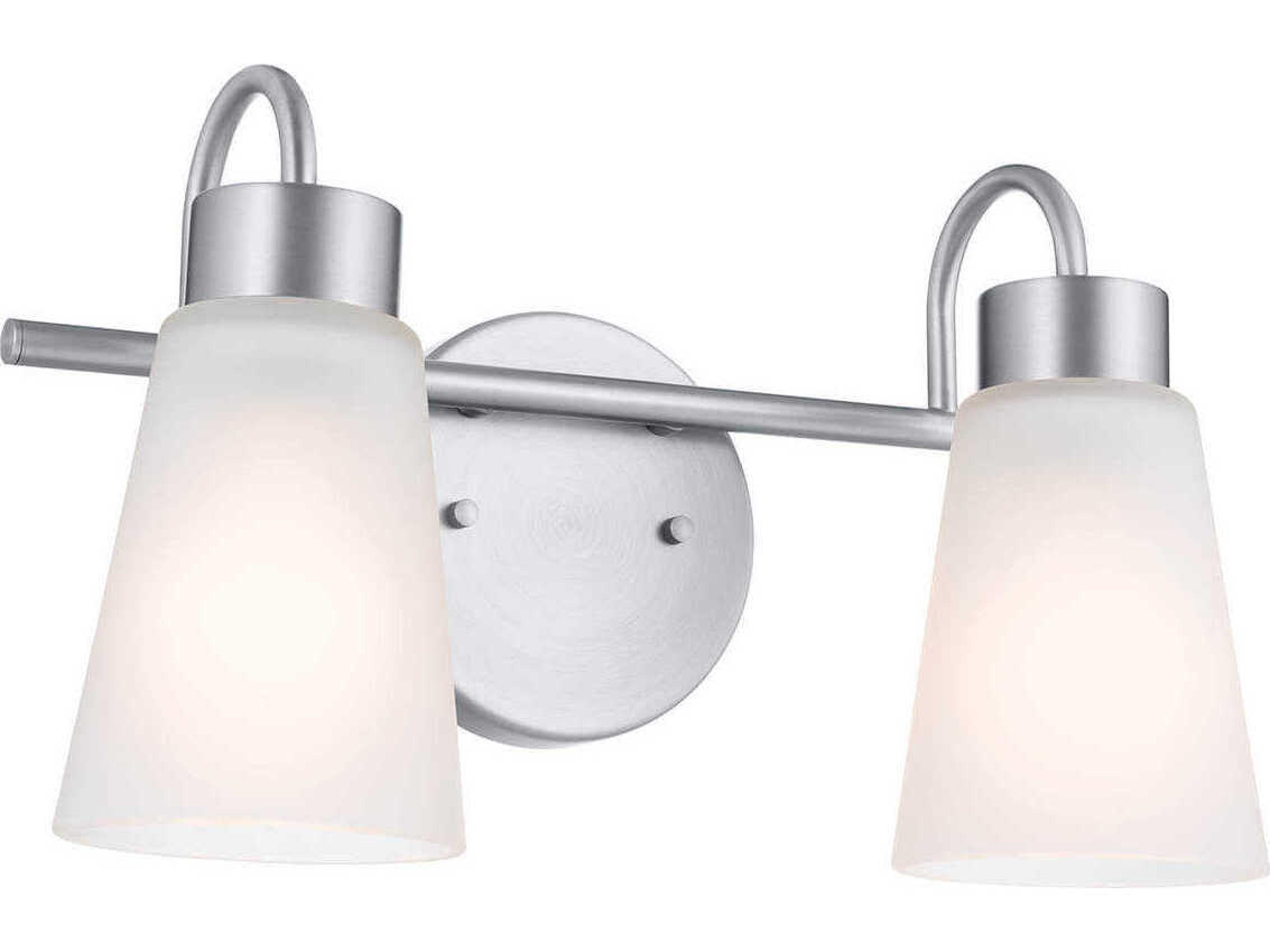 Kichler Erma 2-Light Brushed Nickel Glass Vanity Light