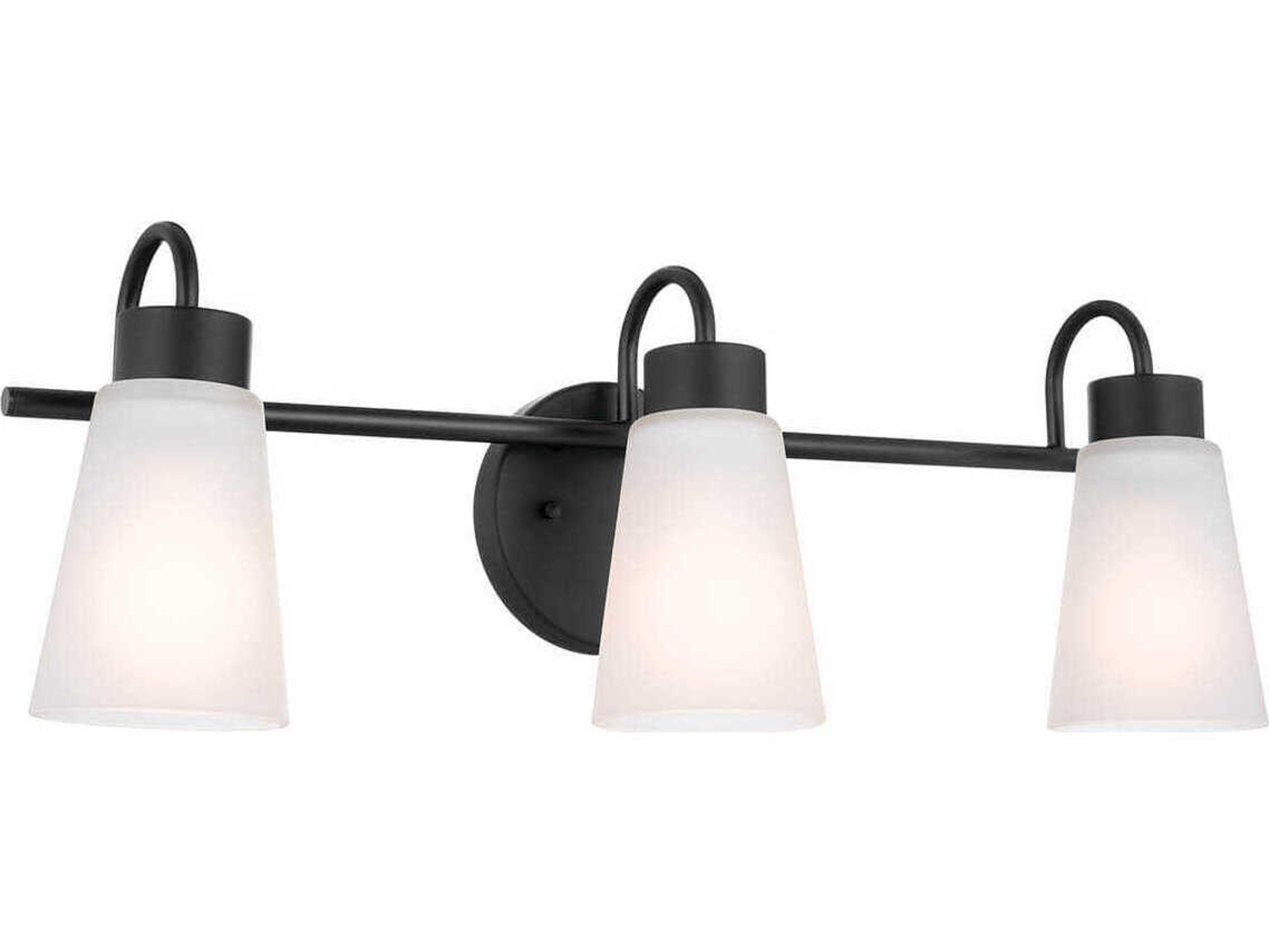 Kichler Erma 3-Light Black Glass Vanity Light