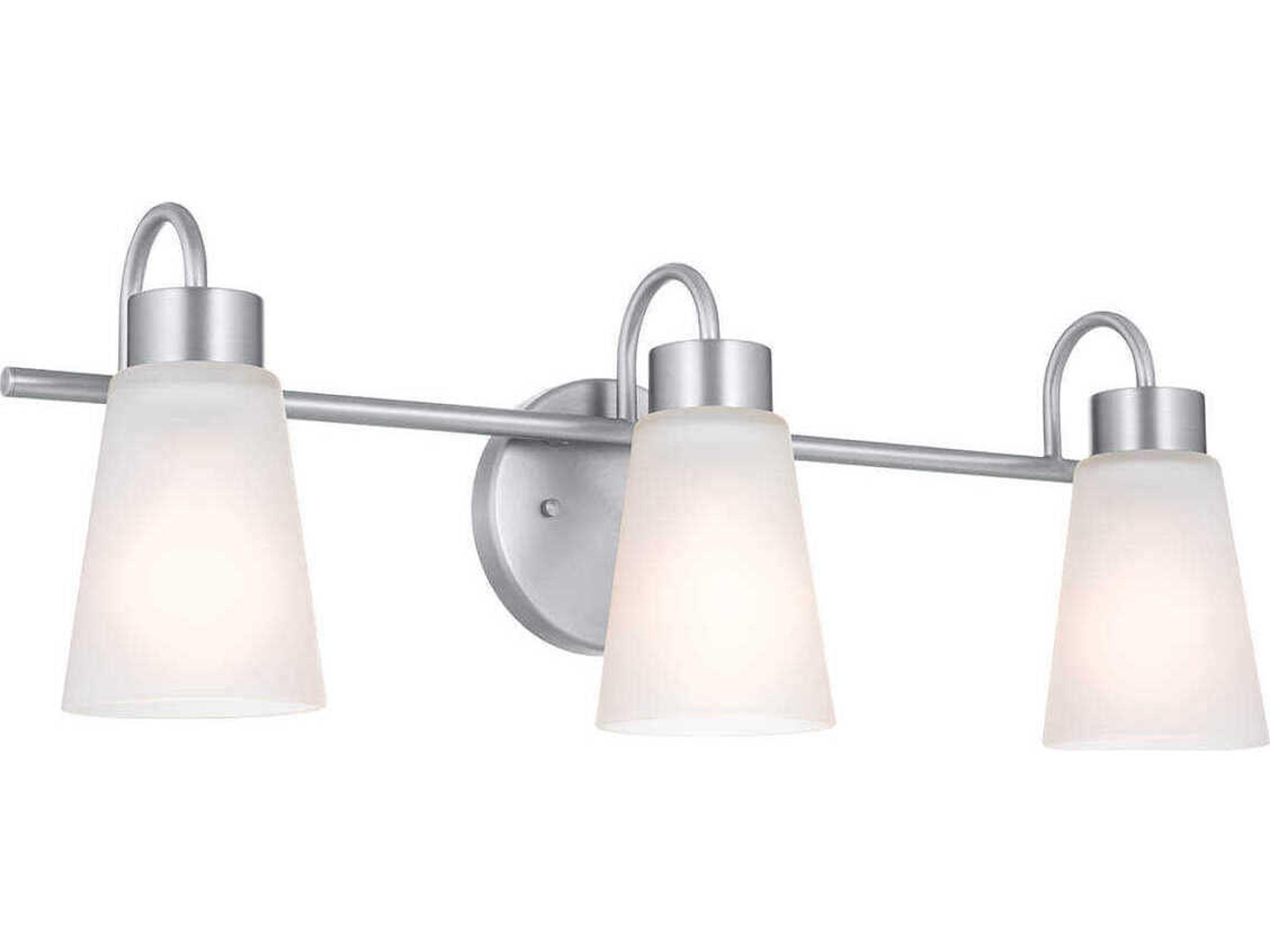 Kichler Erma 3-Light Brushed Nickel Glass Vanity Light