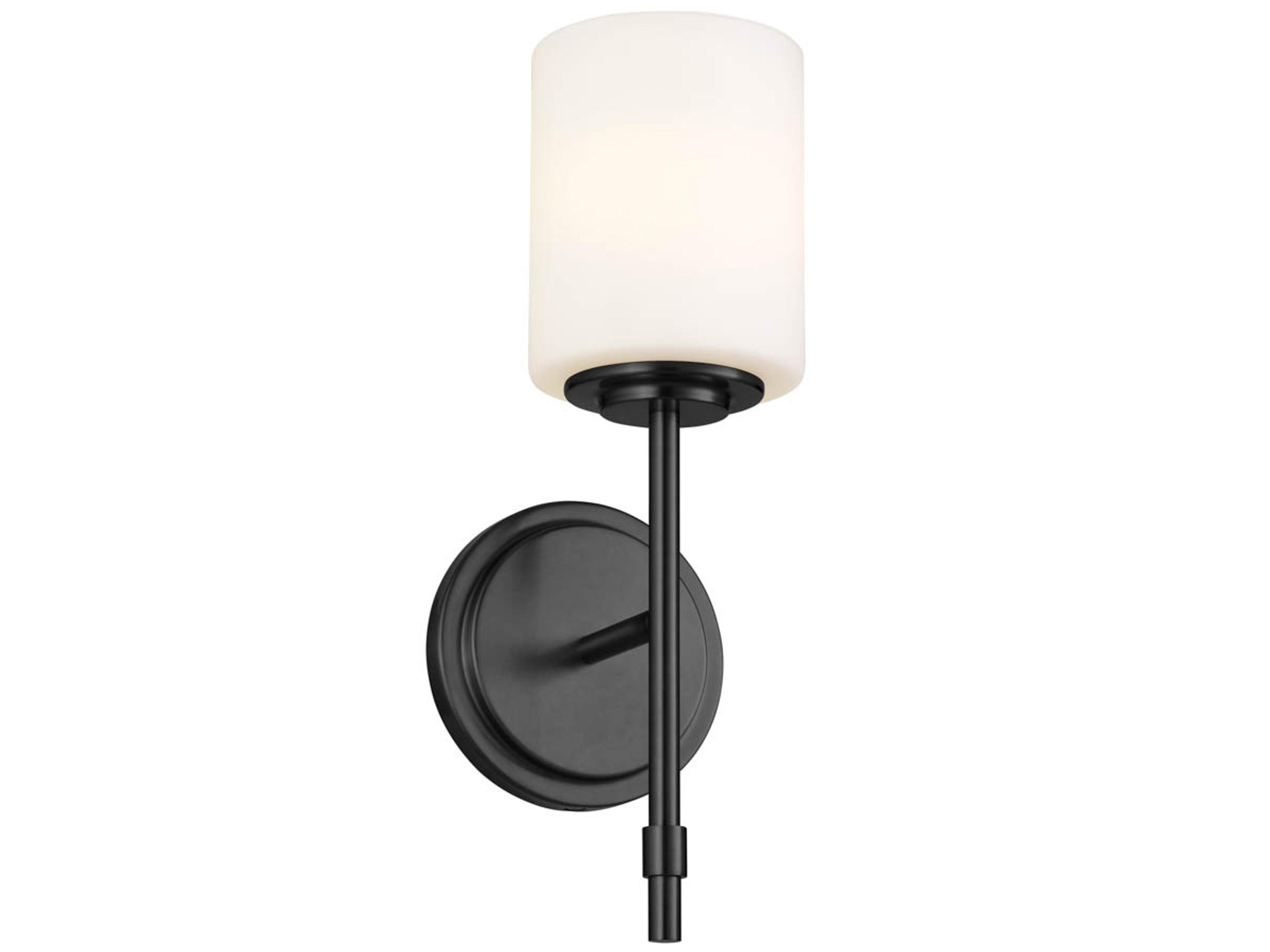 Kichler Ali 1-Light Black Glass Wall Sconce