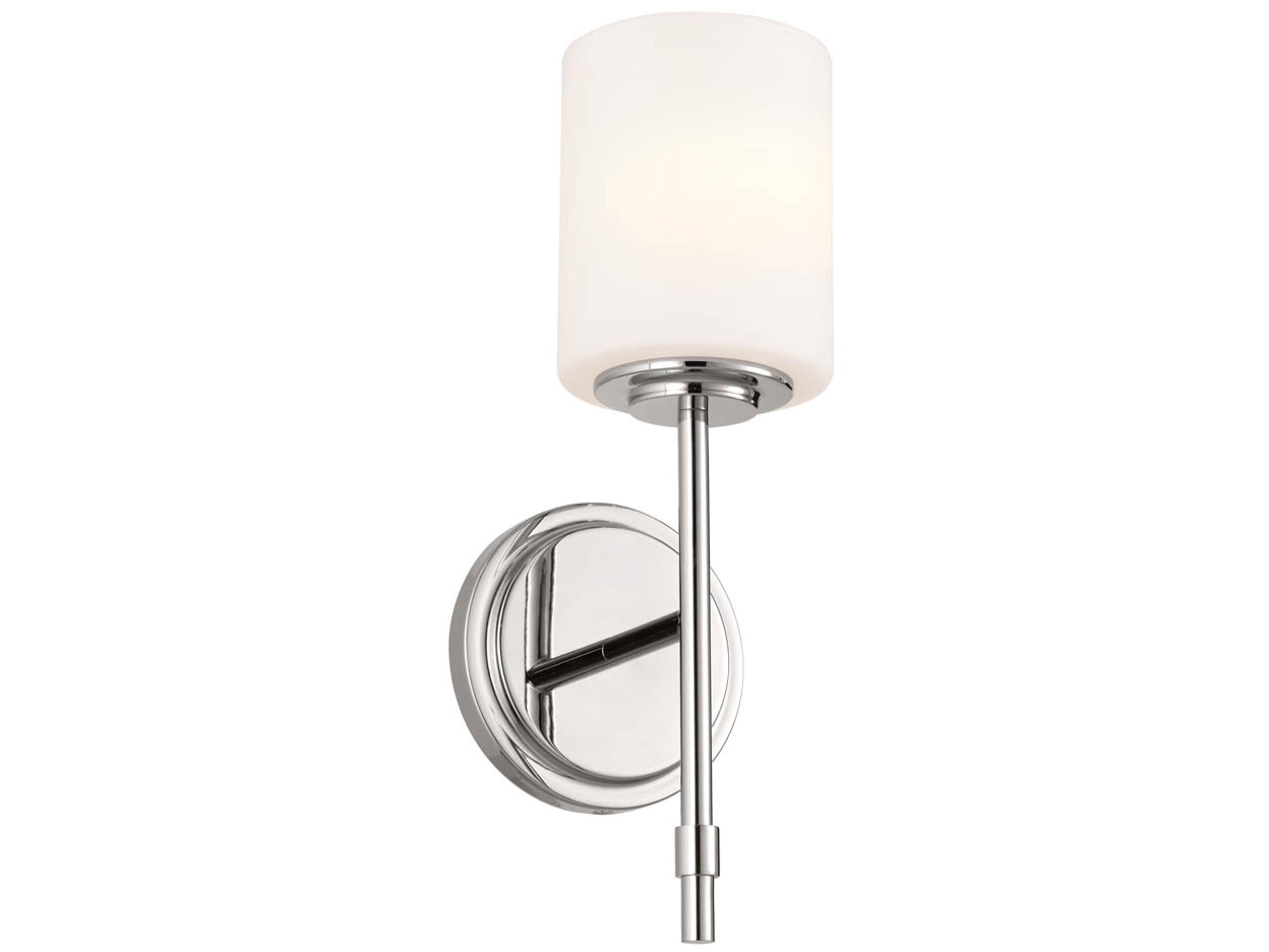 Kichler Ali 1-Light Polished Nickel Glass Wall Sconce