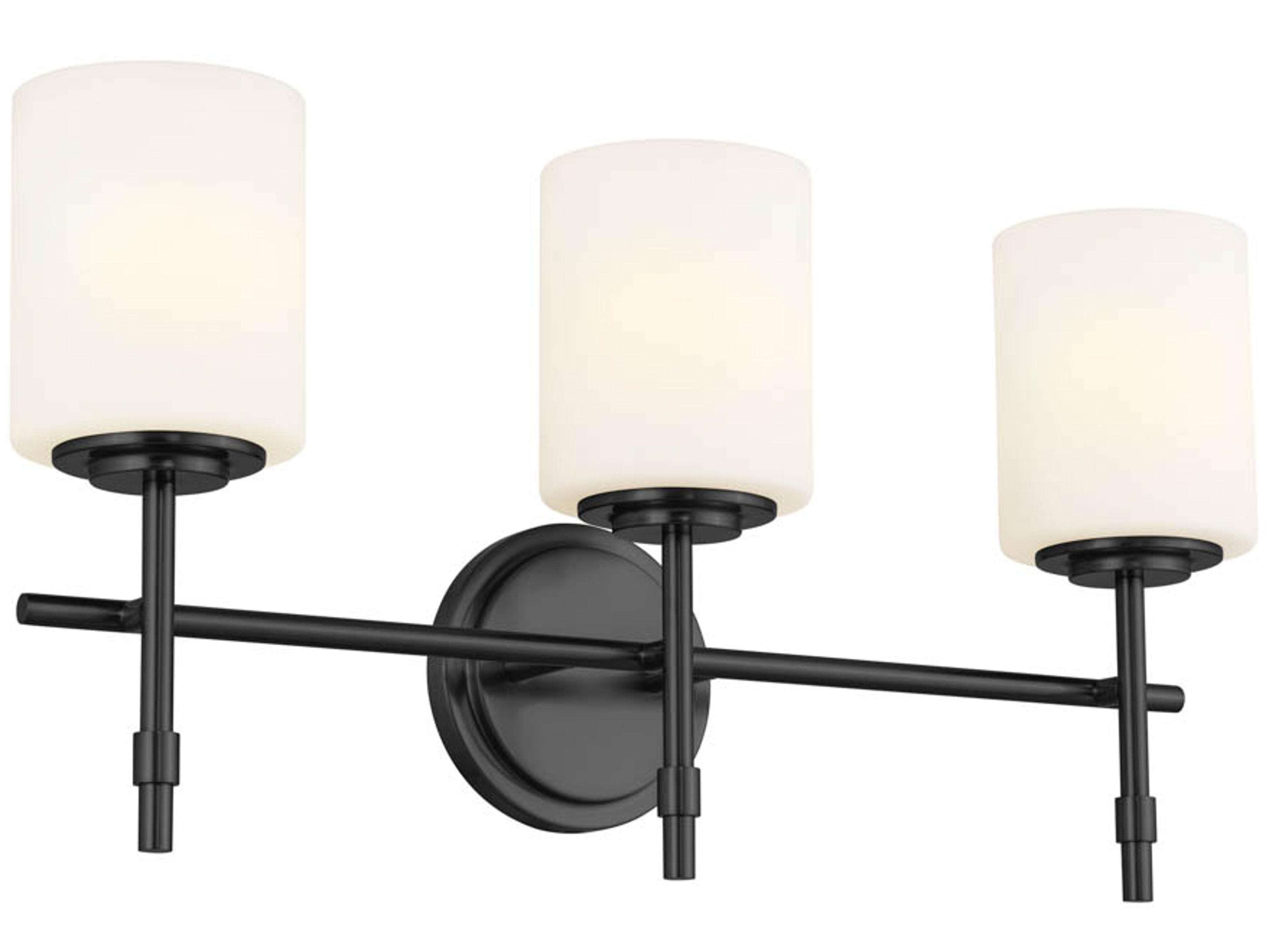 Kichler Ali 3-Light Black Glass Vanity Light