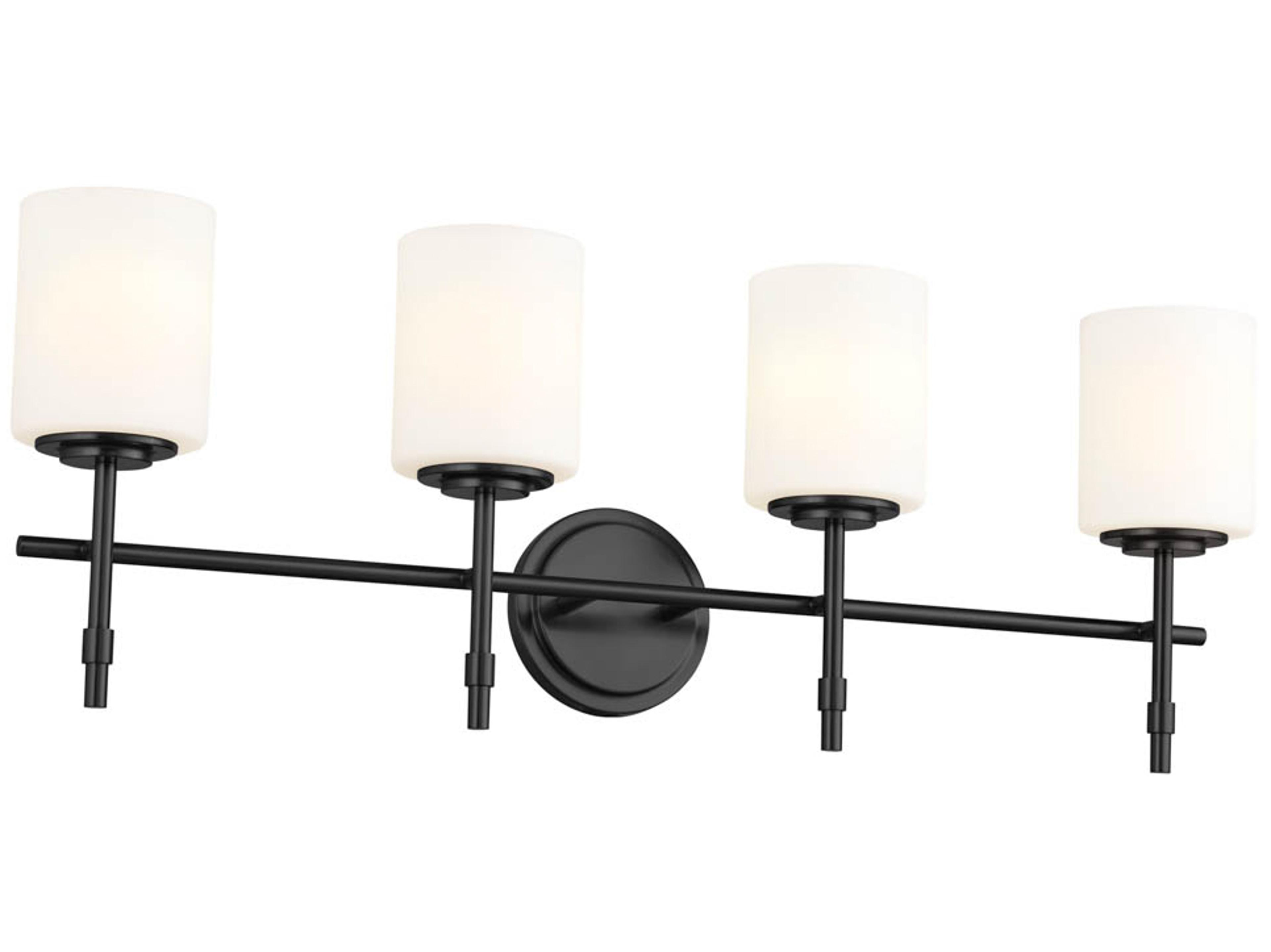 Kichler Ali 4-Light Black Glass Vanity Light