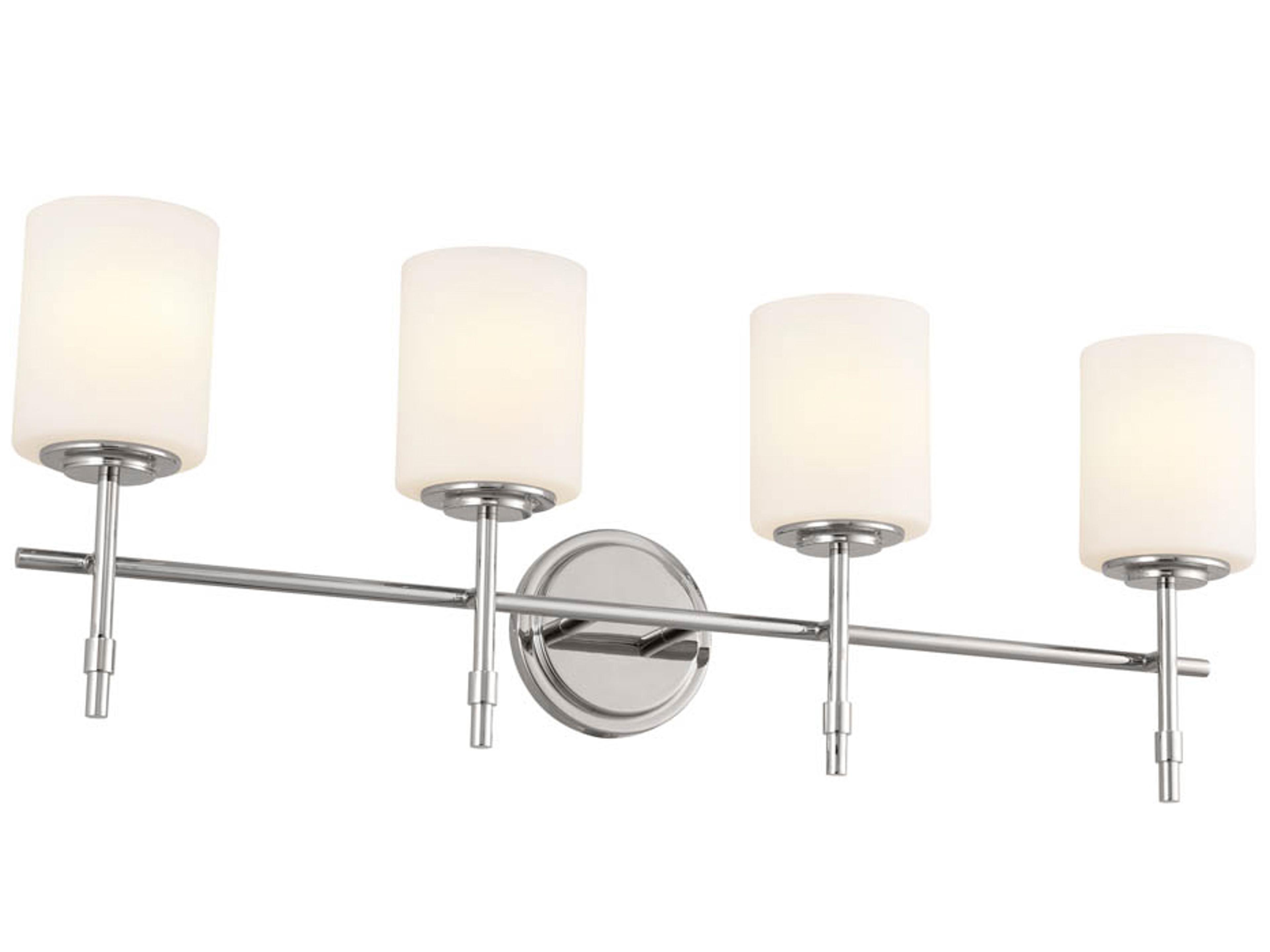 Kichler Ali 4-Light Polished Nickel Glass Vanity Light