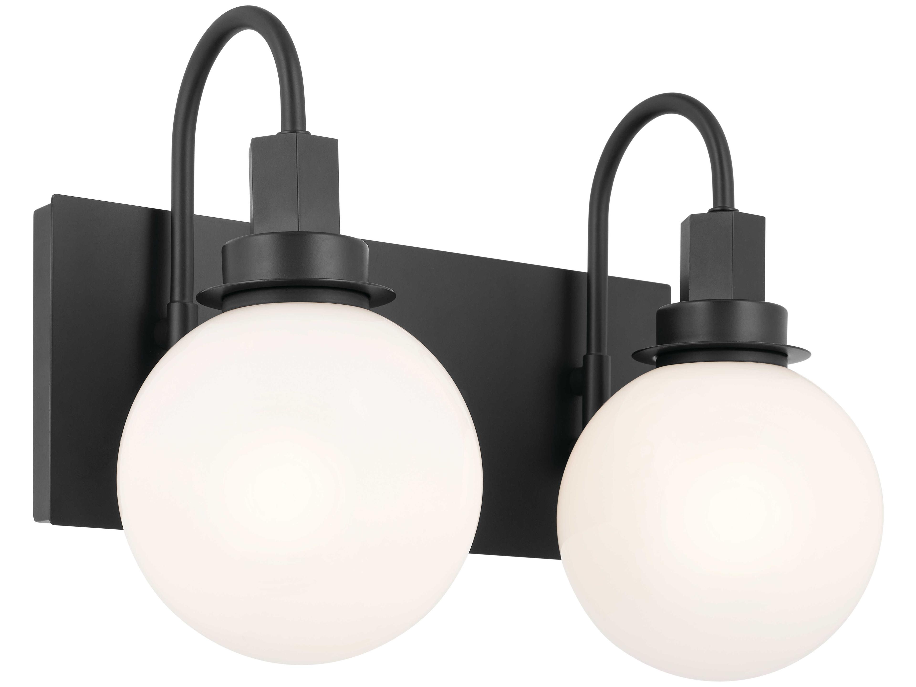 Kichler Hex 2-Light Black Glass Vanity Light