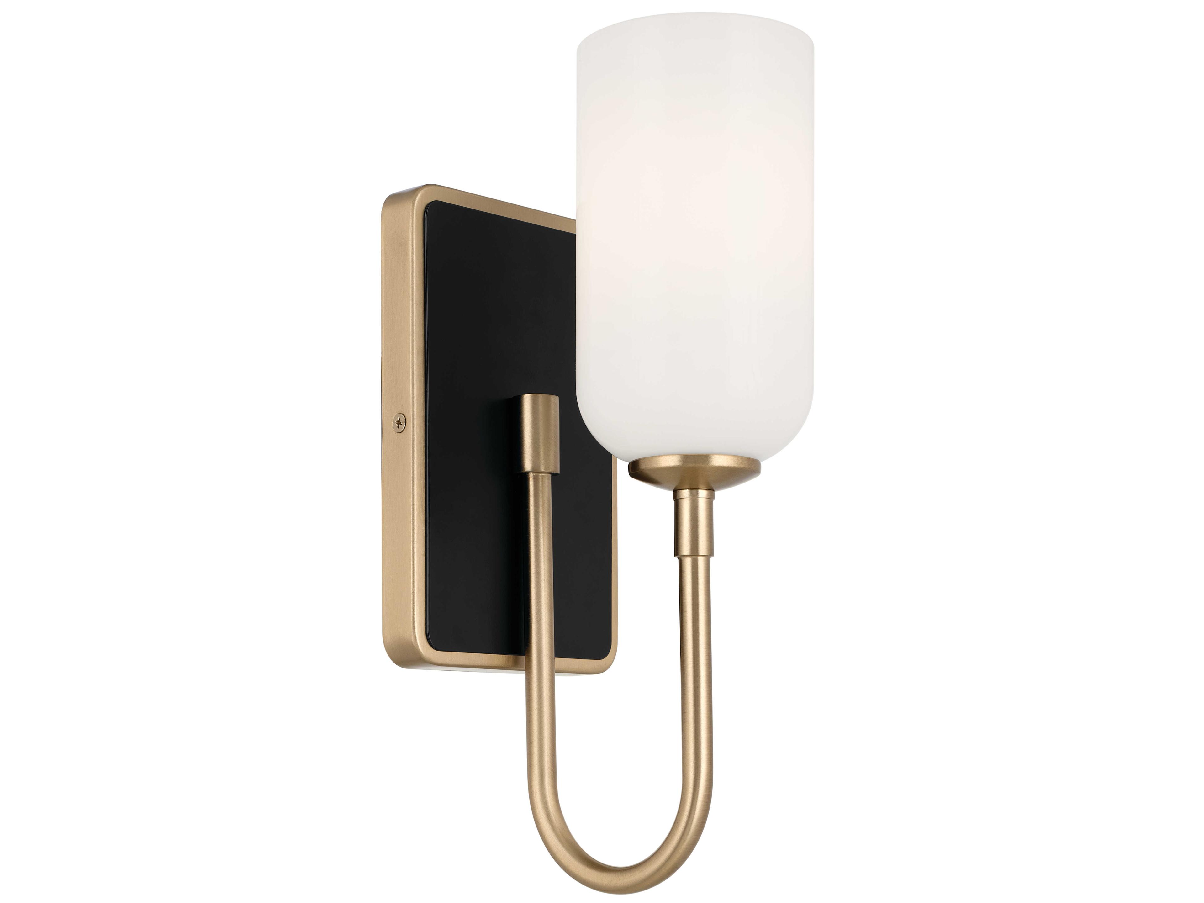 Kichler Solia 1-Light Champagne Bronze Glass Wall Sconce