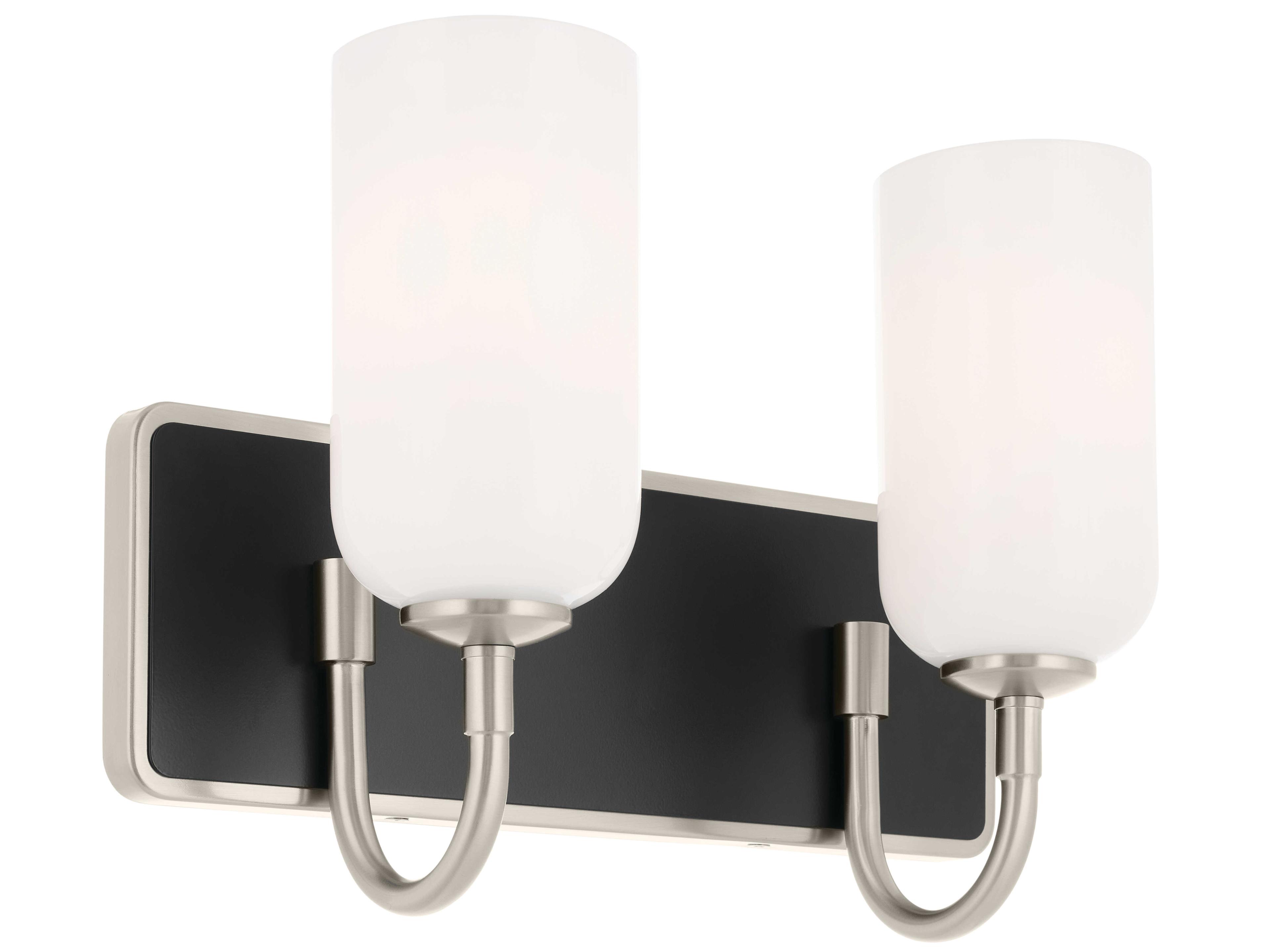 Kichler Solia 2-Light Brushed Nickel Glass Vanity Light