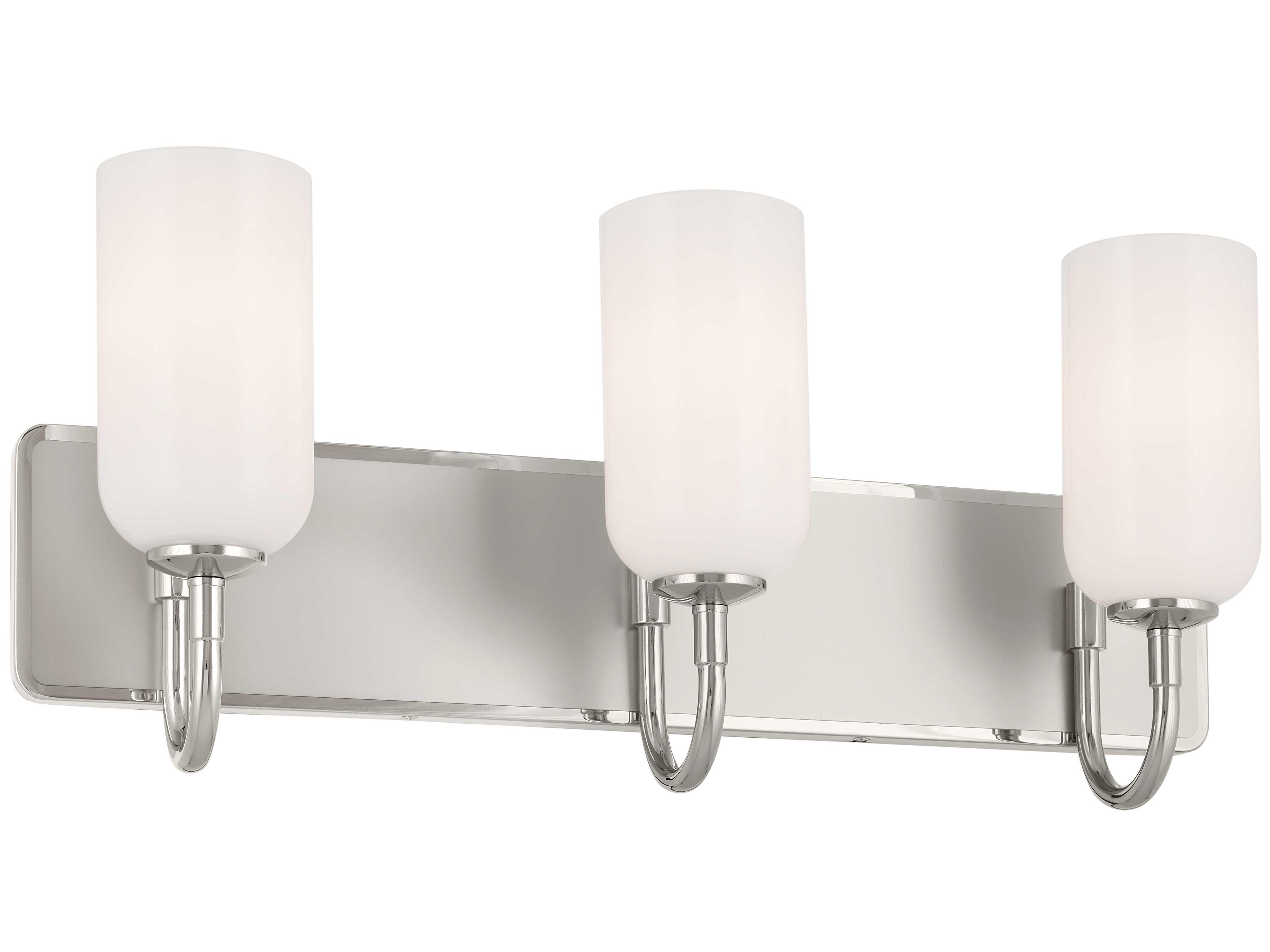 Kichler Solia 3-Light Polished Nickel Glass Vanity Light
