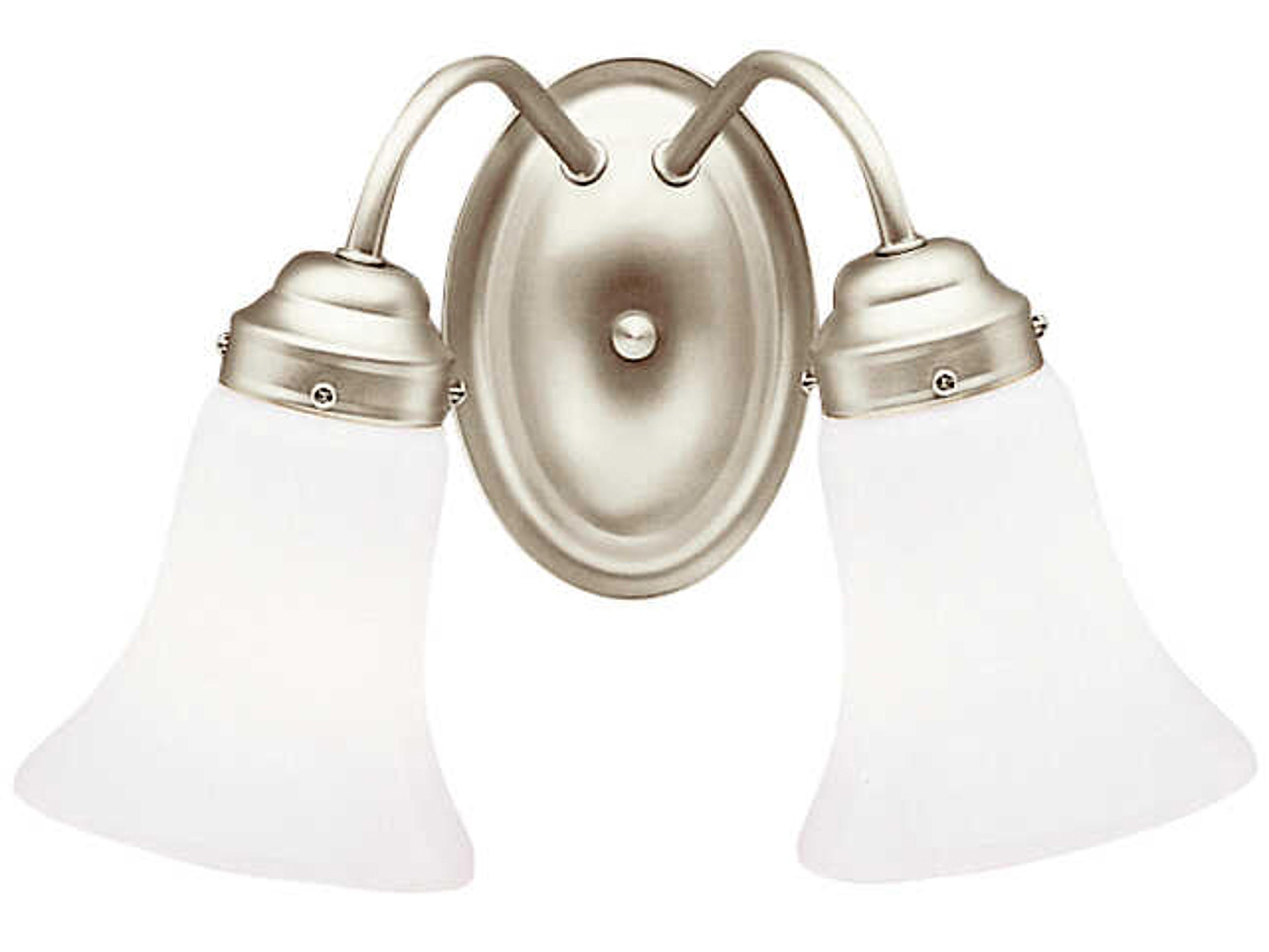Kichler 2-Light Brushed Nickel Glass Vanity Light