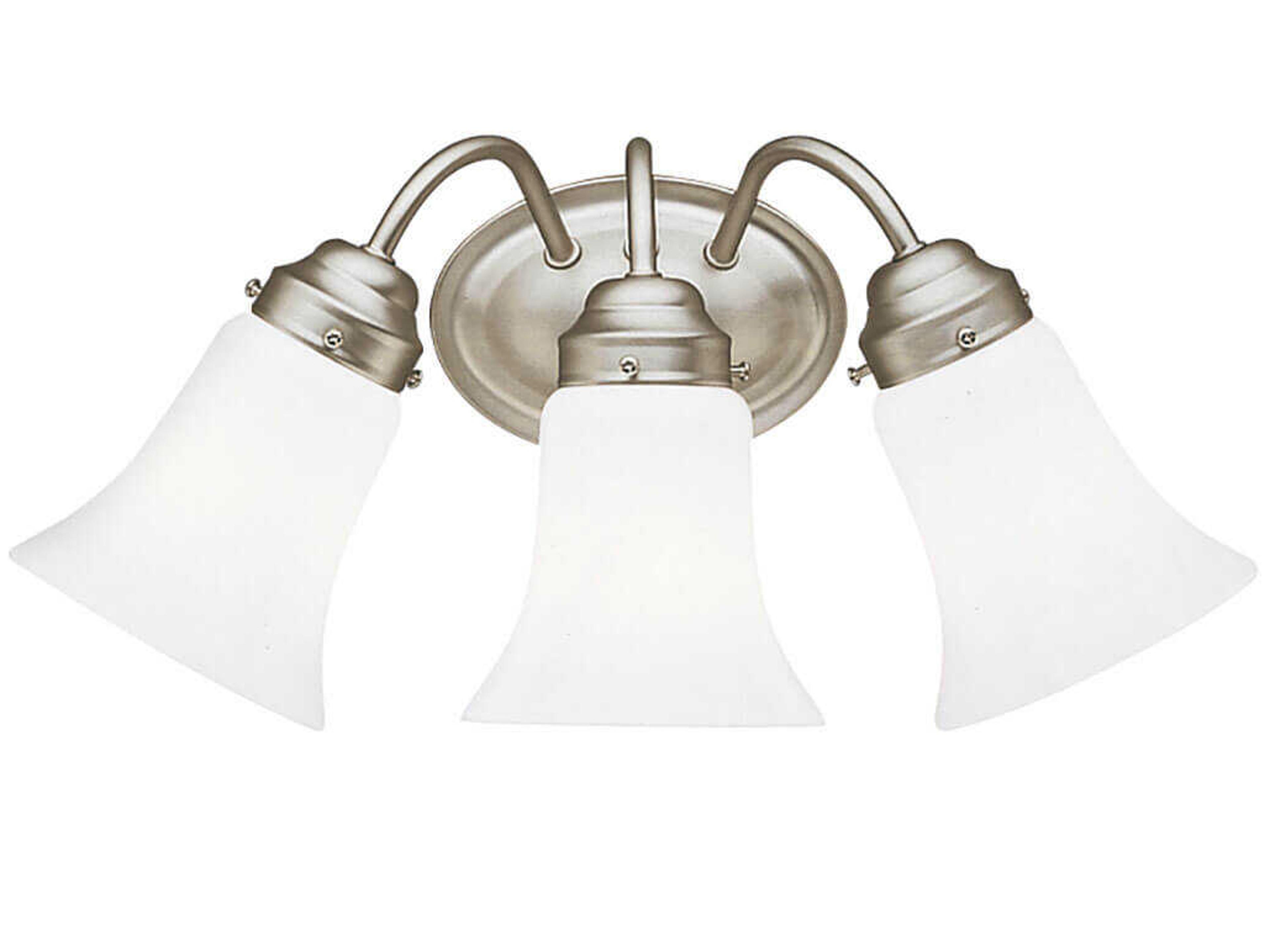 Kichler 3-Light Brushed Nickel Glass Vanity Light