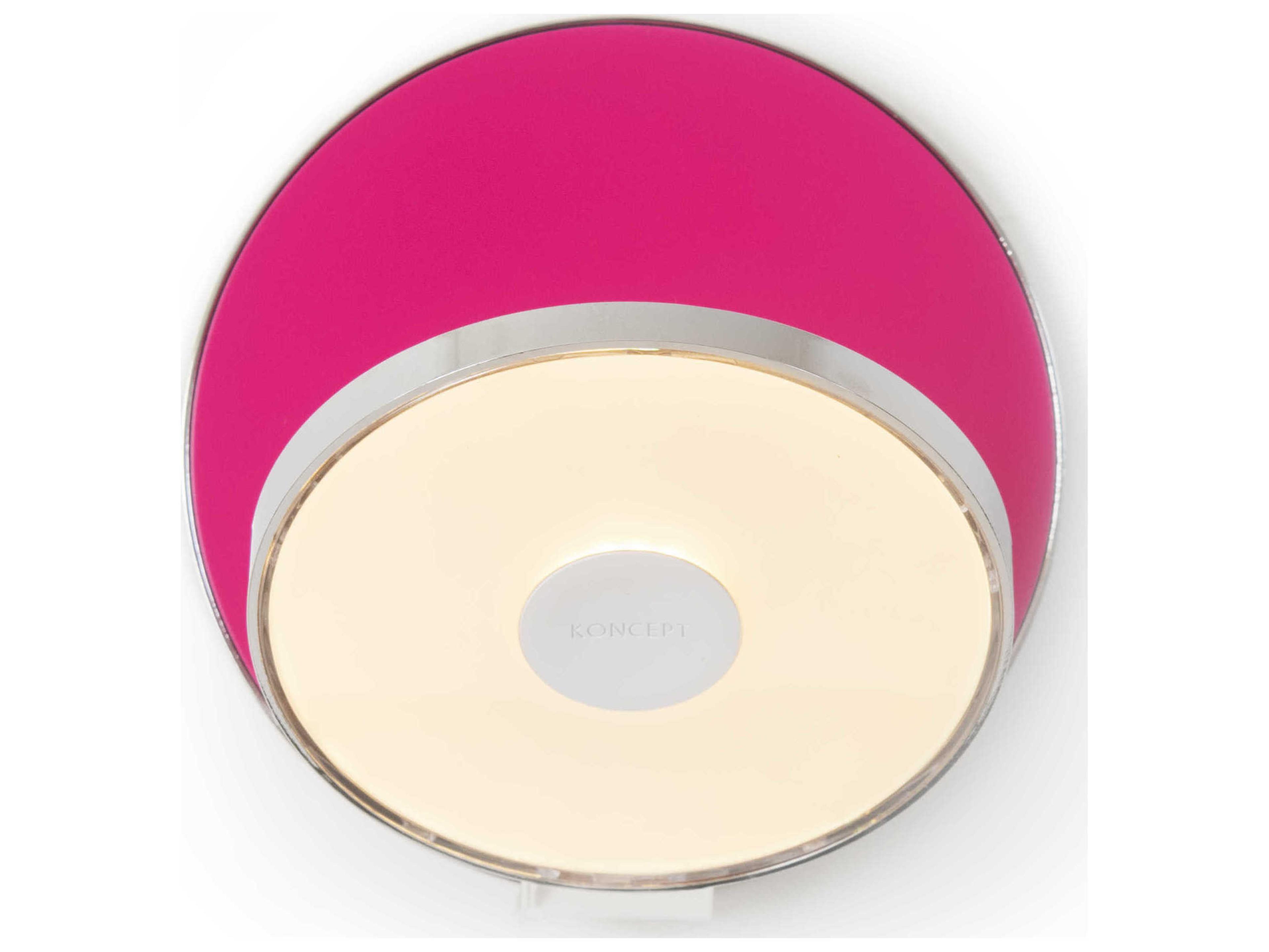 Koncept Gravy Chrome Body Matte Hot Pink Face Plates LED Wall Sconce