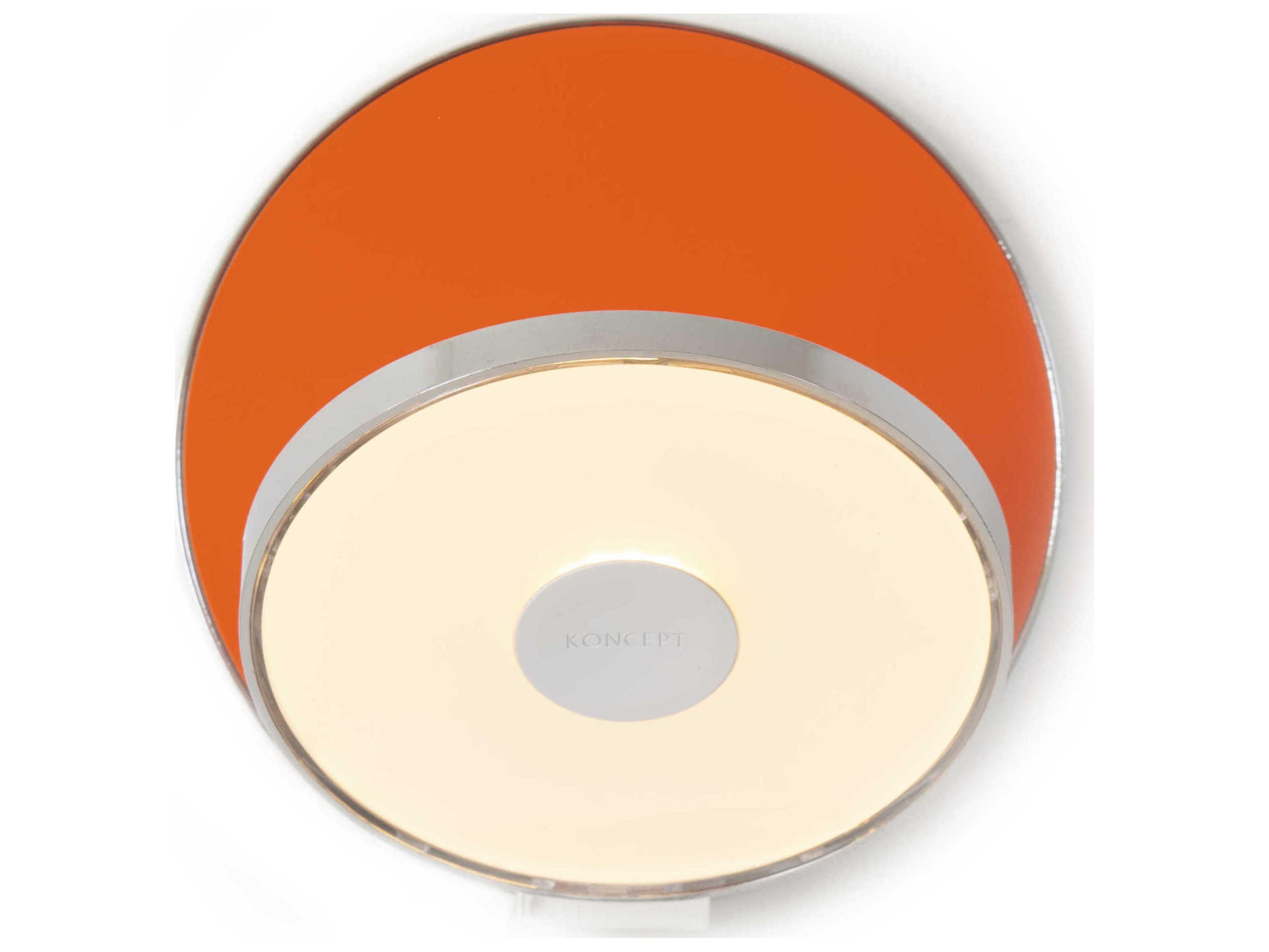 Koncept Gravy Chrome Body Matte Orange Face Plates LED Wall Sconce