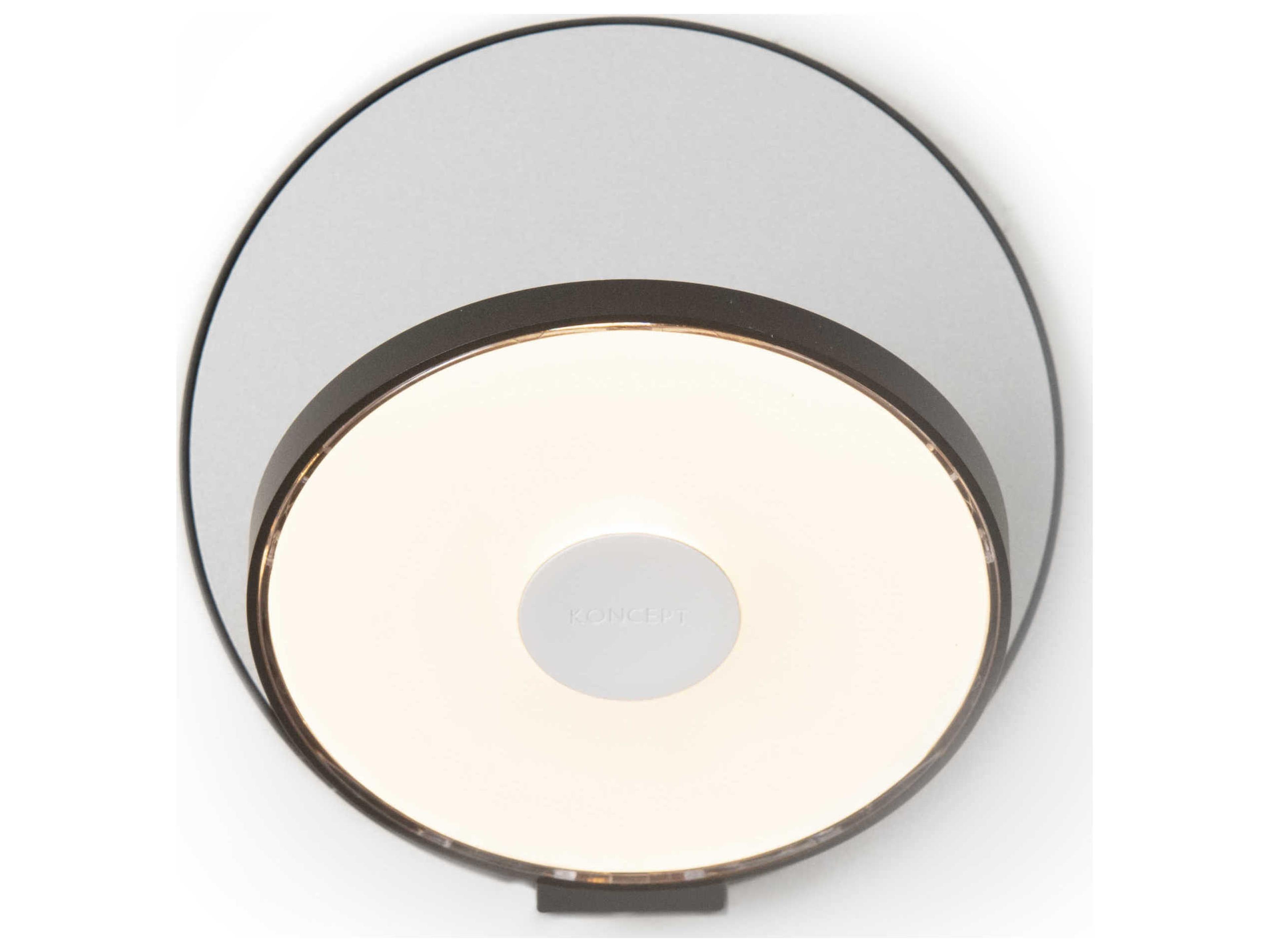 Koncept Gravy Metallic Black Body Silver Face Plates LED Wall Sconce
