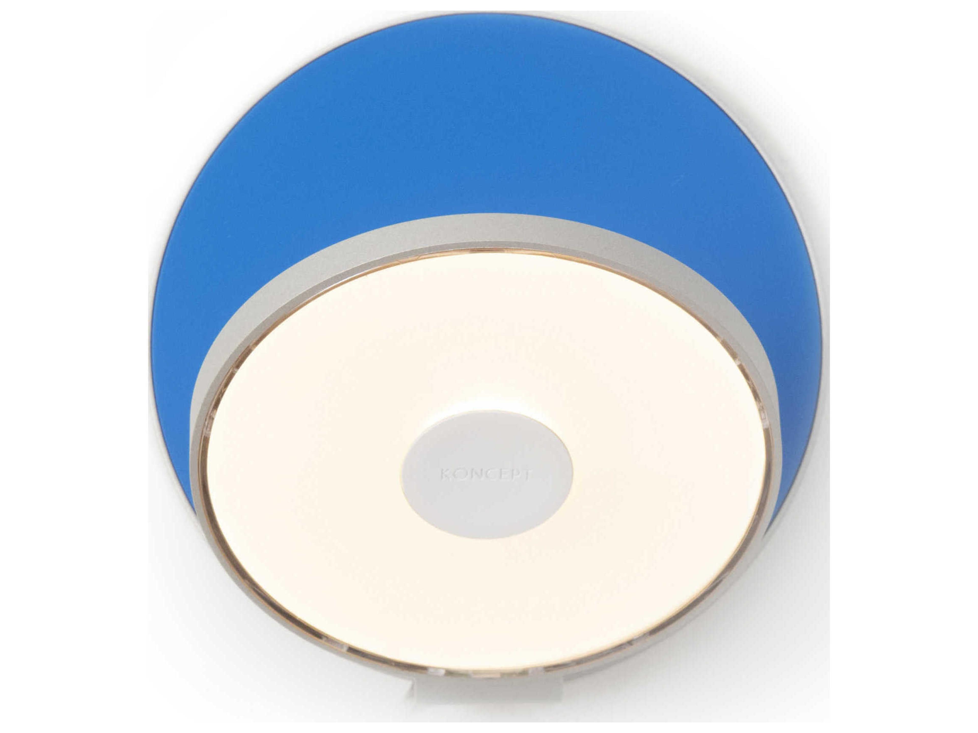 Koncept Gravy Silver Body Matte Blue Face Plates LED Wall Sconce