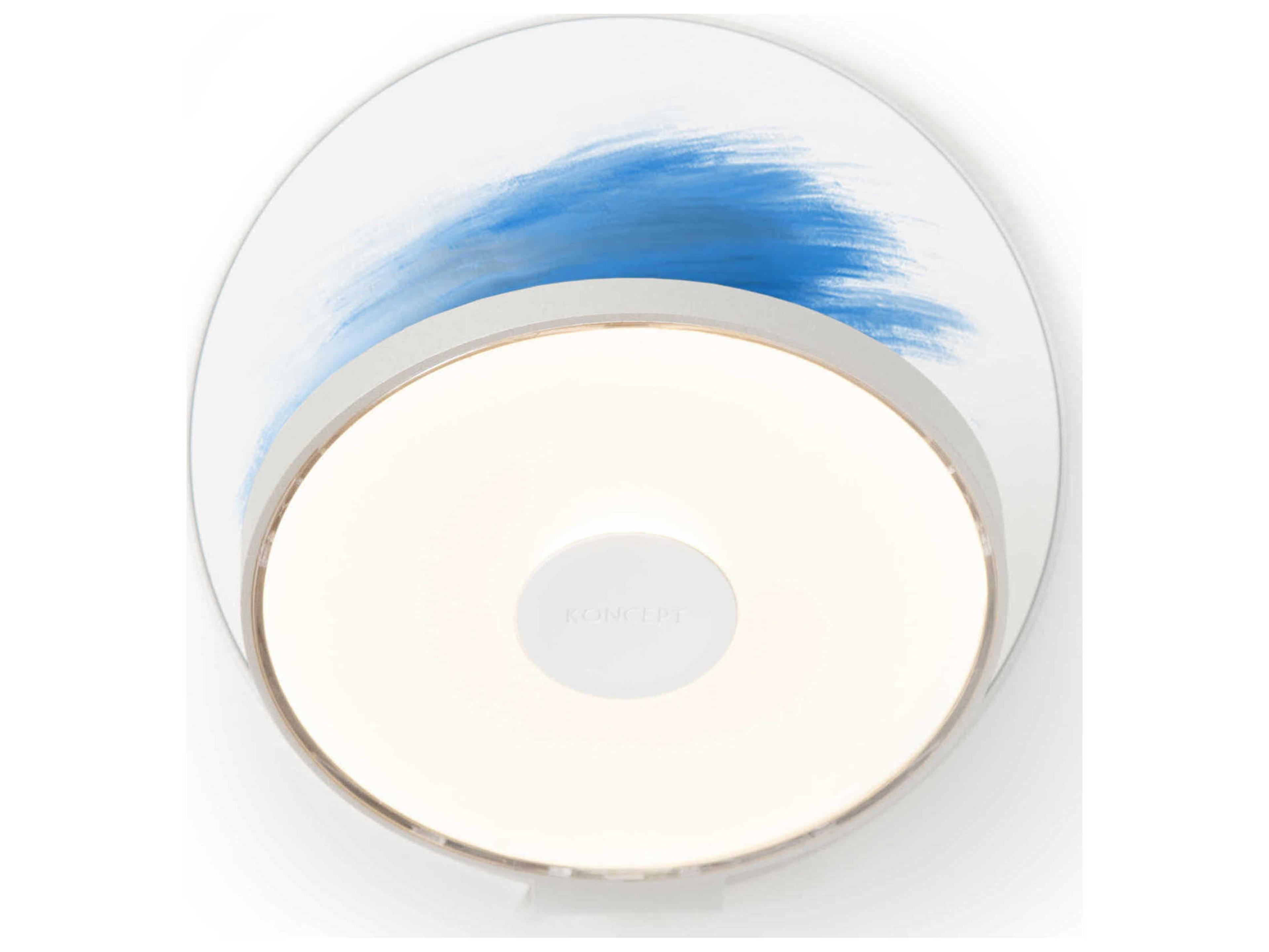 Koncept Gravy Silver Body Paintable Face Plates White LED Wall Sconce