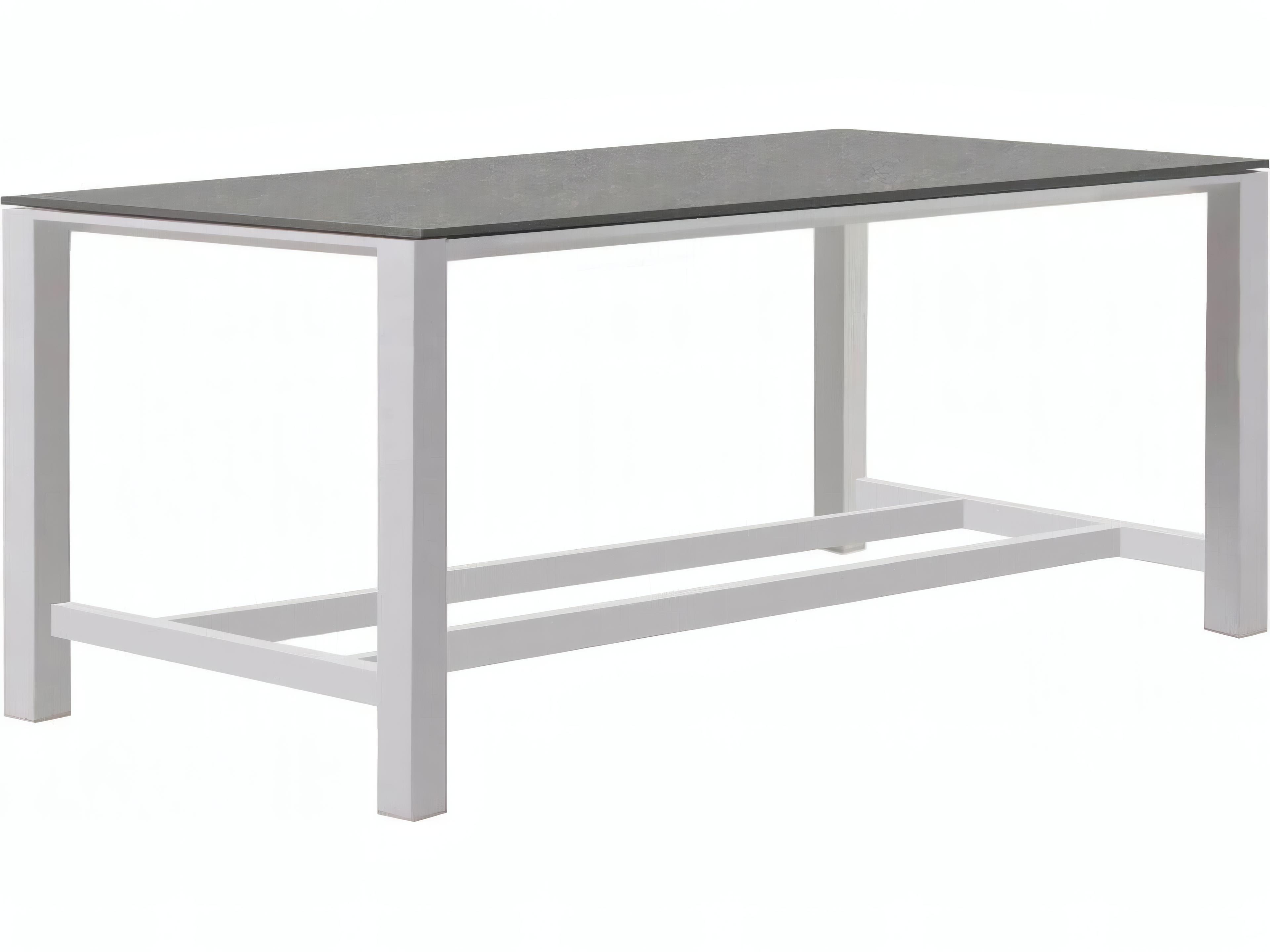 Kettler Concept Aluminum White Rectangular Ceramic Top Outdoor Bar Table