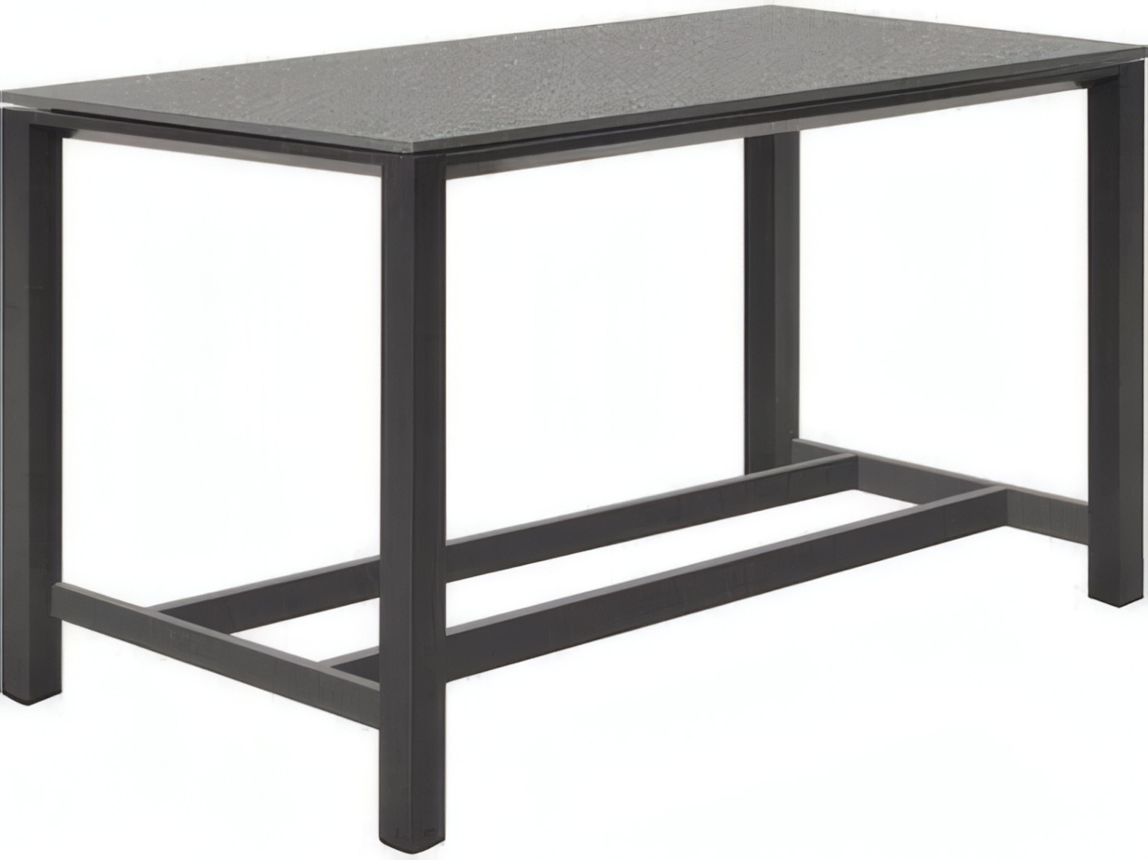 Kettler Concept Aluminum Lava Rectangular Ceramic Top Outdoor Patio Bar Table
